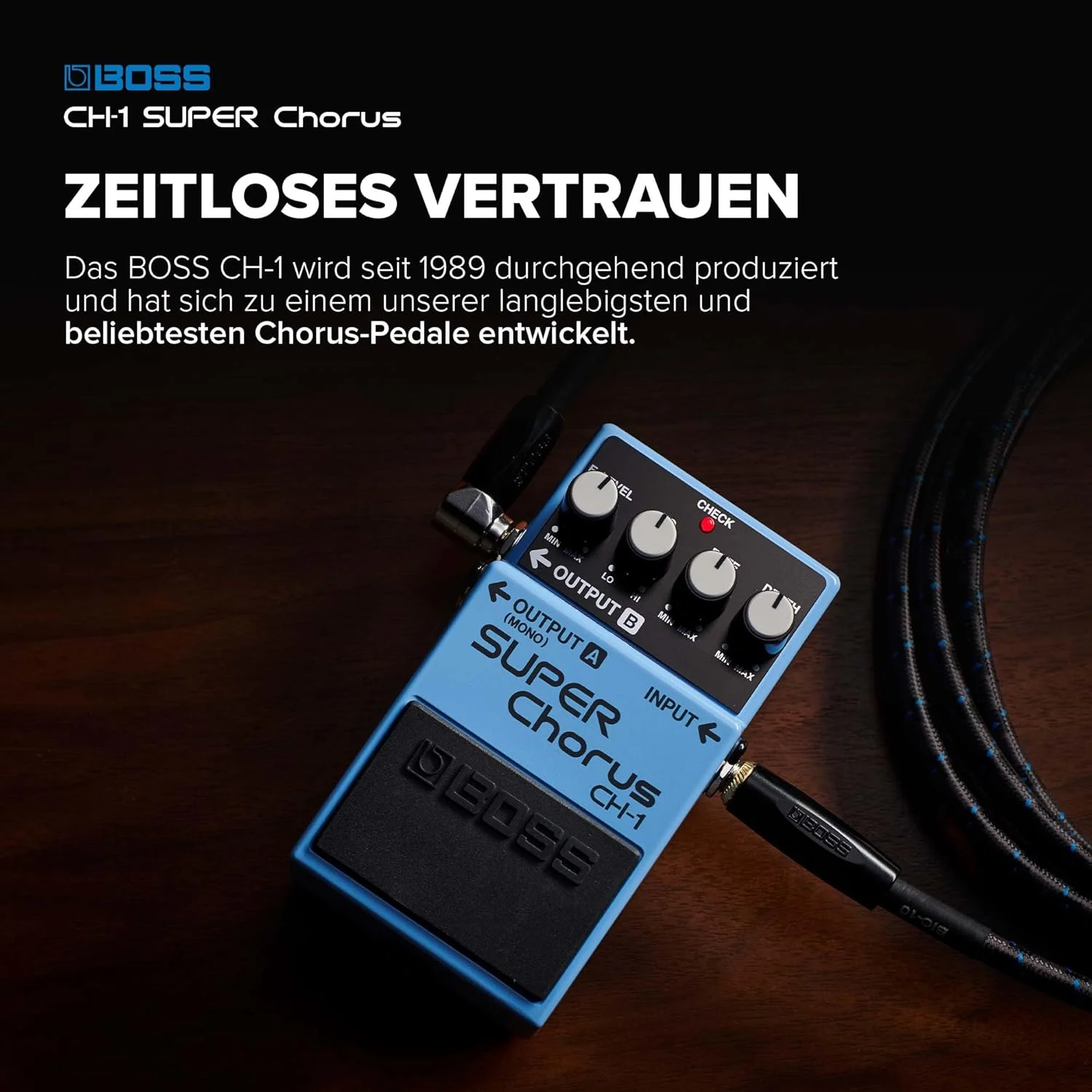 BOSS CH-1 SUPER Chorus | پدال افکت کلاسیک و جمع و جور | صدای شفاف برای گیتار و کیبورد | طراحی صدای متنوع | اتصالات مونو و استریو | کاربری آسان BOSS CH-1 SUPER Chorus | پدال افکت کلاسیک و جمع و جور | صدای شفاف برای گیتار و کیبورد | طراحی صدای متنوع | اتصالات مونو و استریو | کاربری آسان