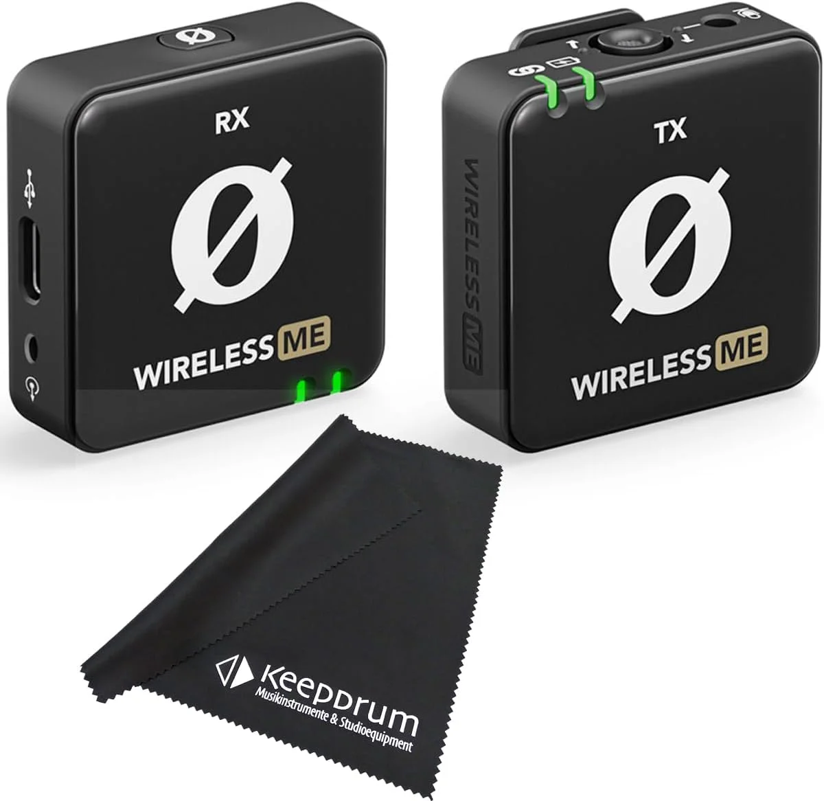 سیستم میکروفون بی سیم دیجیتال Rode Wireless ME شامل 1x ماژول فرستنده، 1x ماژول گیرنده + دستمال میکروفایبر keepdrum