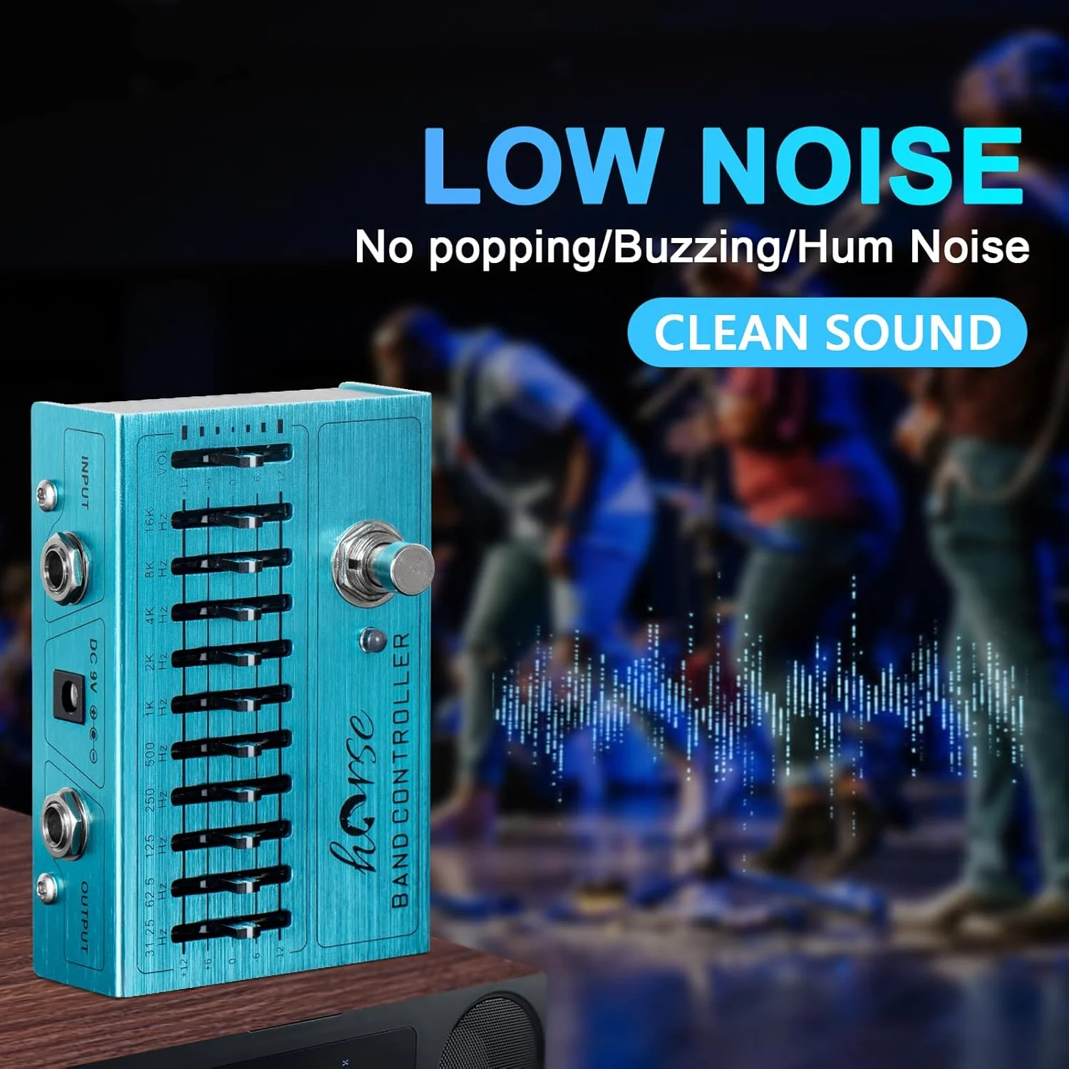 پدال اکولایزر 10 باندی (31.25Hz-16kHz) برای گیتار الکتریک و بیس، مناسب برای گیتارهای 4، 5، 6 و 7 سیم - تصویر 3