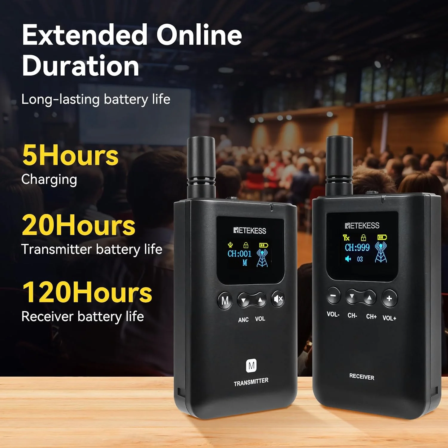 هدست های سیستم راهنمای تور Retekess TT129، سیستم ارتباطی بی سیم فول دوبلکس، عملکرد تک دکمه ای، 999 کانال، با 32 اسلات و جعبه شارژ قابل حمل برای سفر (3 فرستنده 29 گیرنده) هدست های سیستم راهنمای تور Retekess TT129، سیستم ارتباطی بی سیم فول دوبلکس، عملکرد تک دکمه ای، 999 کانال، با 32 اسلات و جعبه شارژ قابل حمل برای سفر (3 فرستنده 29 گیرنده)