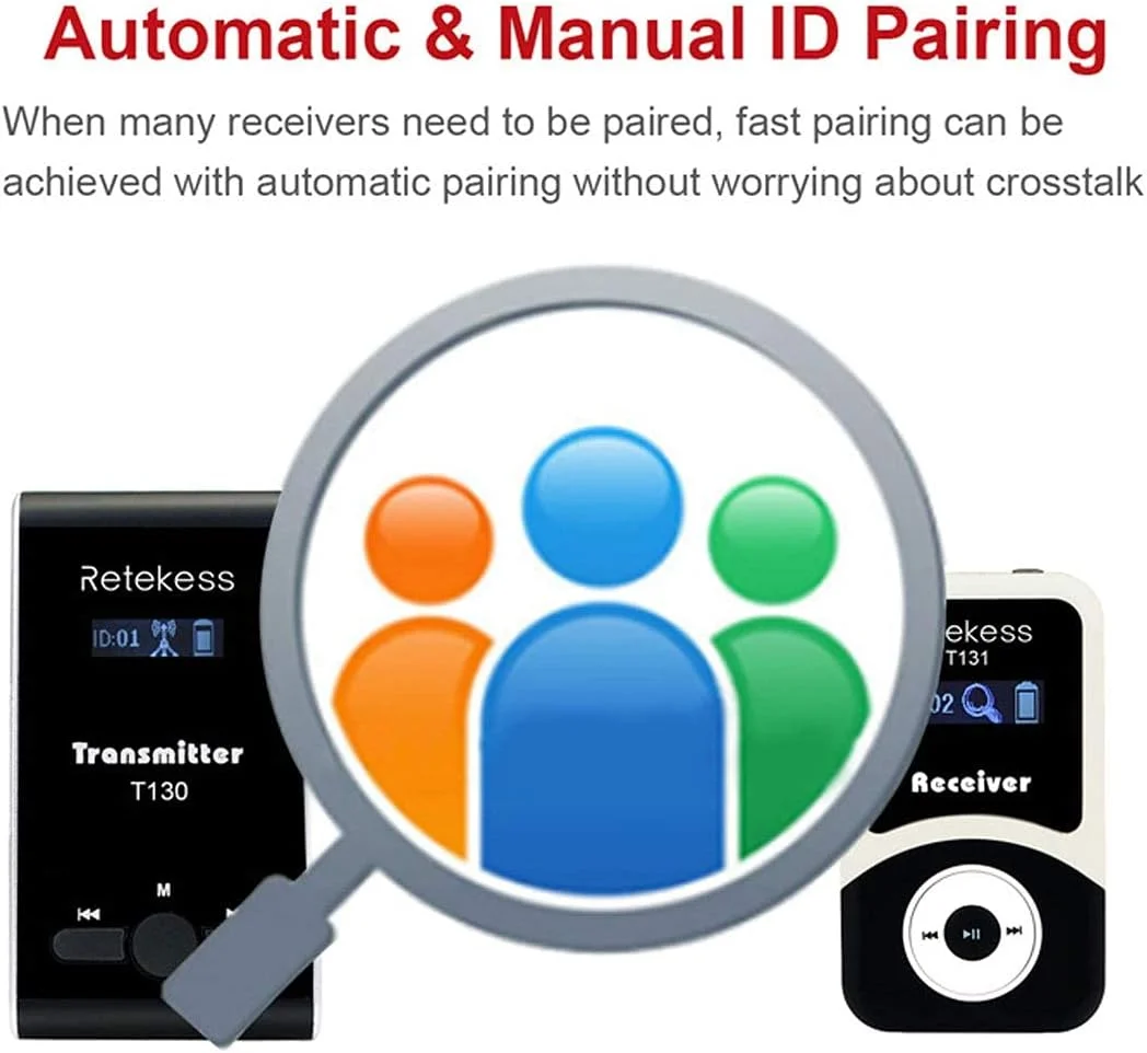 سیستم راهنمای تور Retekess T131، گیرنده سازگار با سیستم راهنمای صوتی بی سیم T130، میکروفون راهنمای تور برای گردشگران کارخانه، دانشگاه، لجستیک، جلسات (بسته 5 عددی) سیستم راهنمای تور Retekess T131، گیرنده سازگار با سیستم راهنمای صوتی بی سیم T130، میکروفون راهنمای تور برای گردشگران کارخانه، دانشگاه، لجستیک، جلسات (بسته 5 عددی)