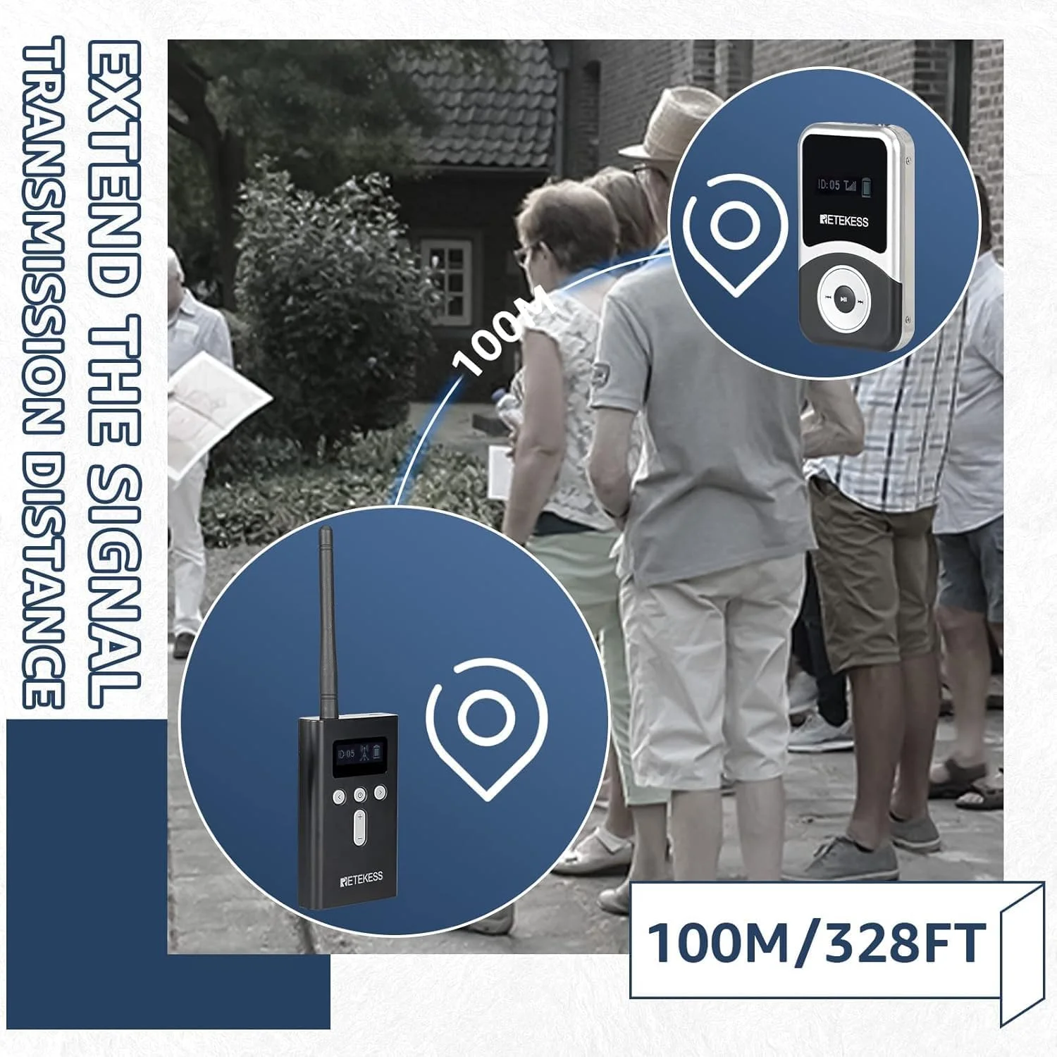 سیستم راهنمای تور Retekess T130S (T130 نسل دوم)، سیستم راهنمای صوتی بیسیم، 100 متر، عملکرد تک کلیک، قطع صدا با یک دکمه، ست راهنمای تور برای گردشگری، کارخانه، کنفرانس سیستم راهنمای تور Retekess T130S (T130 نسل دوم)، سیستم راهنمای صوتی بیسیم، 100 متر، عملکرد تک کلیک، قطع صدا با یک دکمه، ست راهنمای تور برای گردشگری، کارخانه، کنفرانس