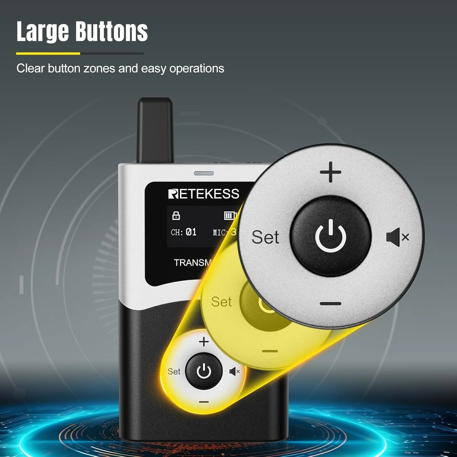 مجموعه سیستم راهنمای صوتی Retekess T130U (T130 4rd)، سیستم راهنمای تور بی سیم، 200 متر، 16 پورت شارژ USB، فرستنده با بلوتوث، عملکرد تک دکمه ای، برای موزه ها، تورهای کارخانه و کلیساها مجموعه سیستم راهنمای صوتی Retekess T130U (T130 4rd)، سیستم راهنمای تور بی سیم، 200 متر، 16 پورت شارژ USB، فرستنده با بلوتوث، عملکرد تک دکمه ای، برای موزه ها، تورهای کارخانه و کلیساها