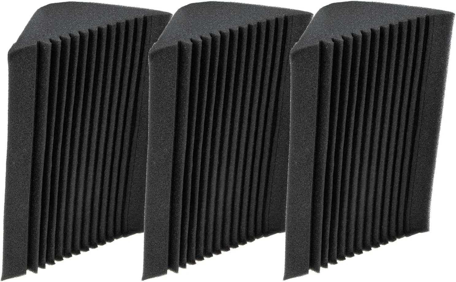 3 عدد پنل آکوستیک جاذب صدا تله باس گوشه 12X12X24 سانتی متر فوم عایق صدا مقاوم در برابر شعله برای سینمای خانگی استودیوی صدا و اتاق تمرین