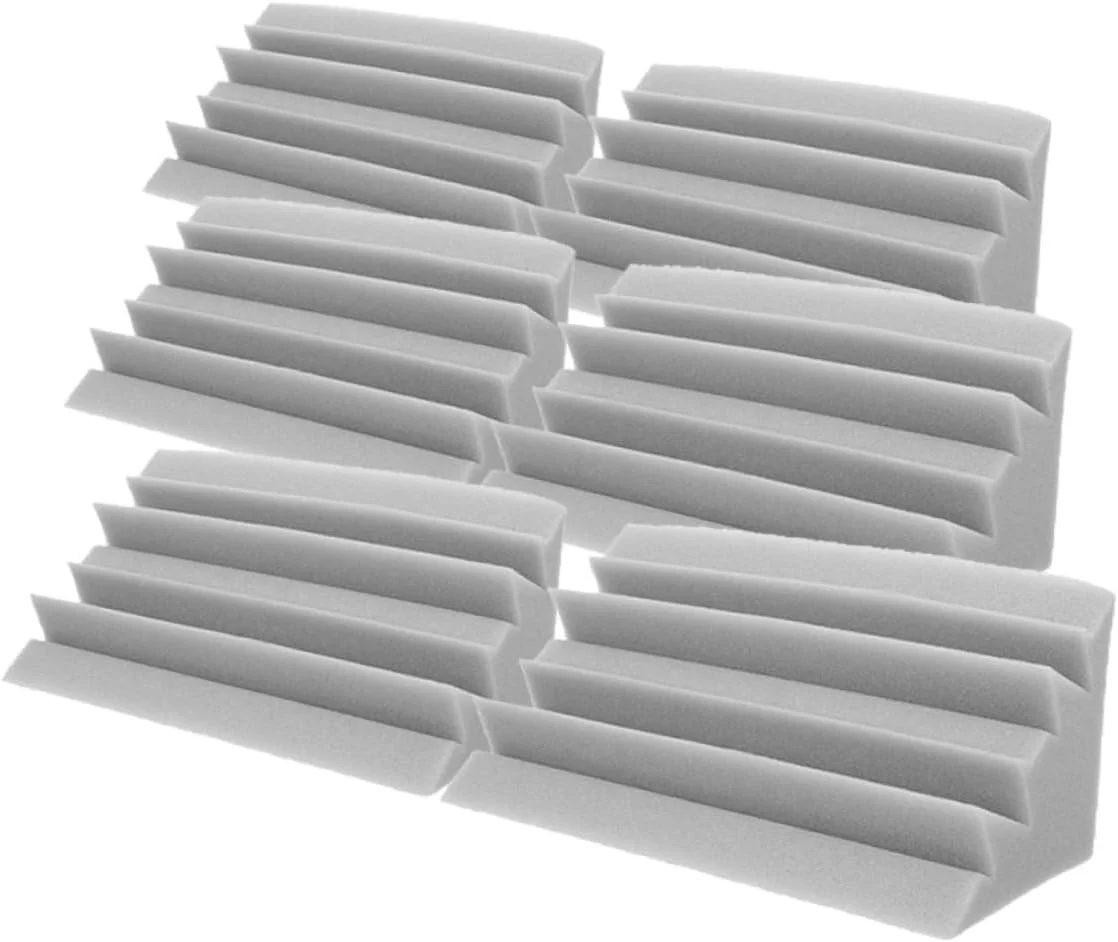 یوپکاچ 6 عدد تله باس پنل های عایق صدا جاذب صدا ساخته شده از اسفنج 12x12x24 سانتی متر خاکستری برای KTV تئاتر بار گوشه تله باس