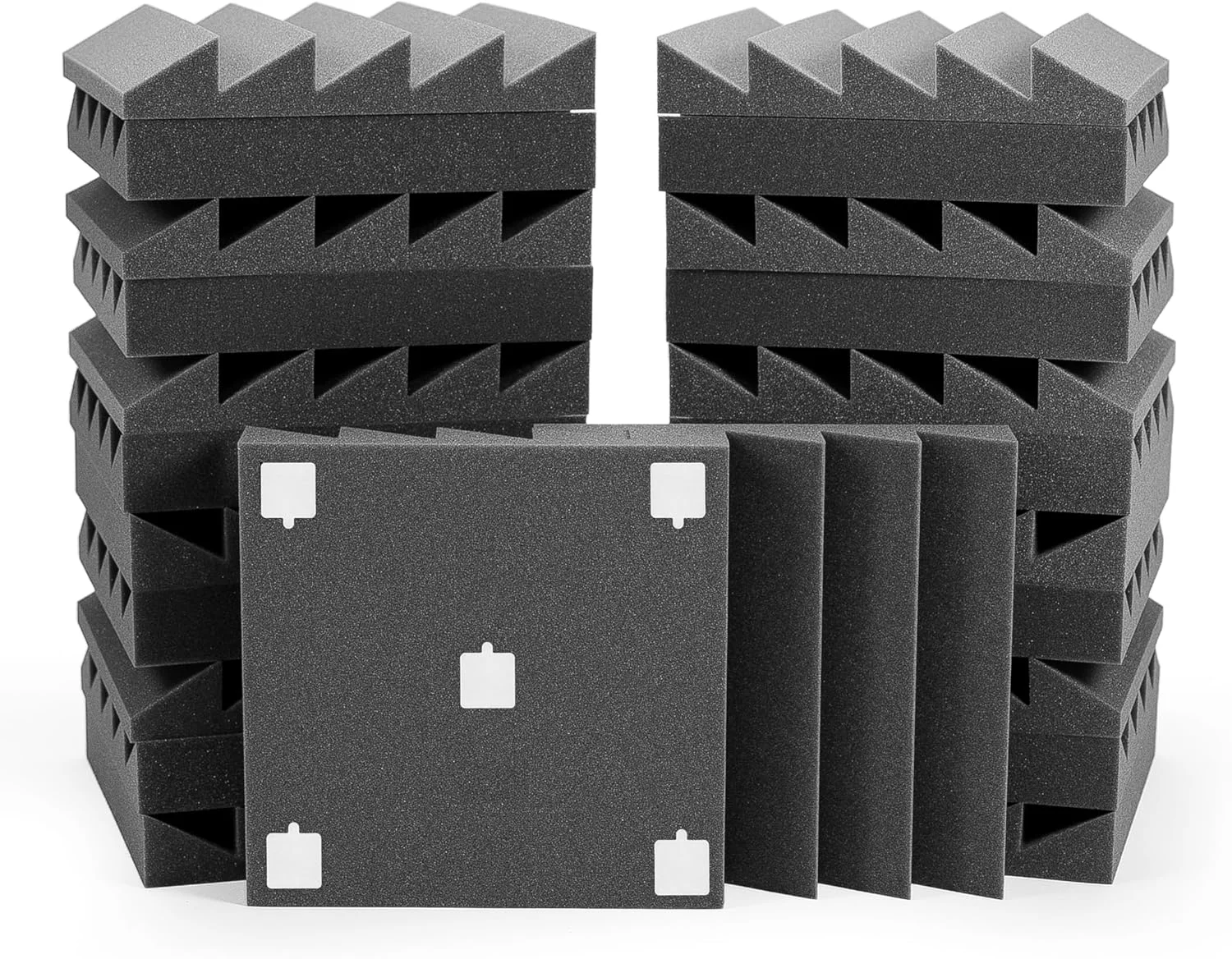 پنل آکوستیک فوم آکوستیک 12 عددی با استیکر، 30x30x5 سانتی متر، جذب صدا دیوار فوم آکوستیک برای استودیو صدا، پادکست، اتاق یوتیوب، آنتراسیت