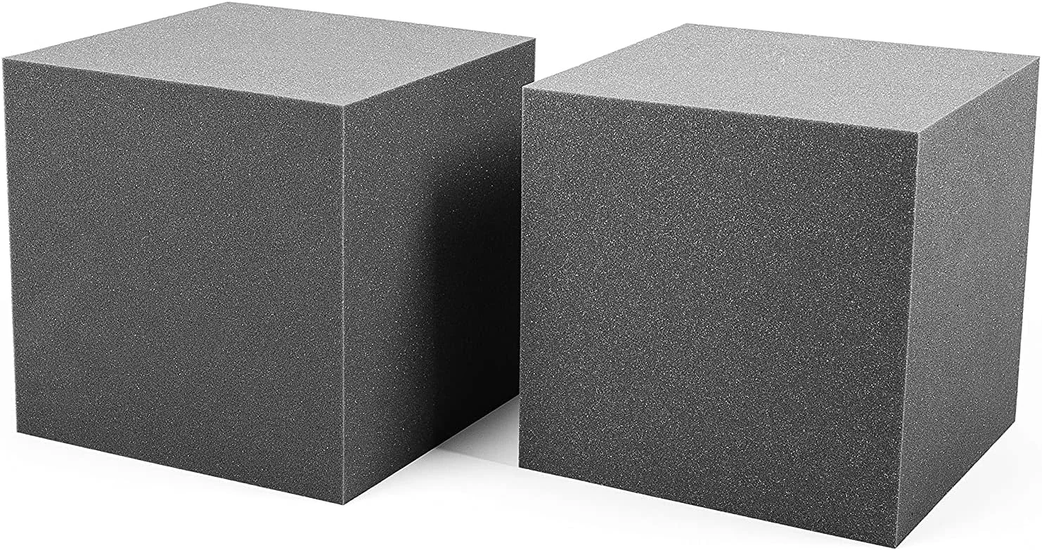 جاذب بیس ترپ آکوستیک استودیو پرو ACOUSPANEL، 2 عدد، 295x295x295 میلی متر، فوم آکوستیک با کیفیت بالا برای فرکانس های پایین، رنگ خاکستری آنتراسیت