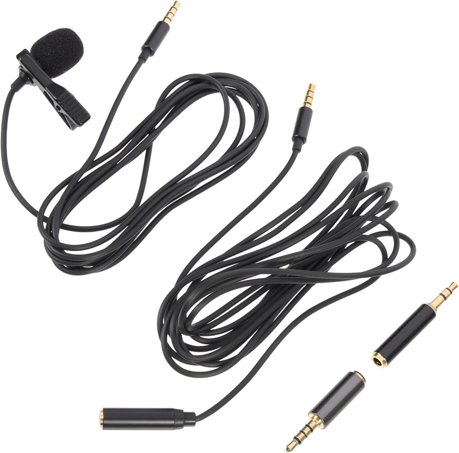 Abaodam 2 مجموعه میکروفون برای مصاحبه، کیت میکروفون با لوازم جانبی برای تلفن هوشمند و رایانه شخصی، ضبط همه جهته برای پادکست و وبلاگ نویسی شامل کابل افزایش طول