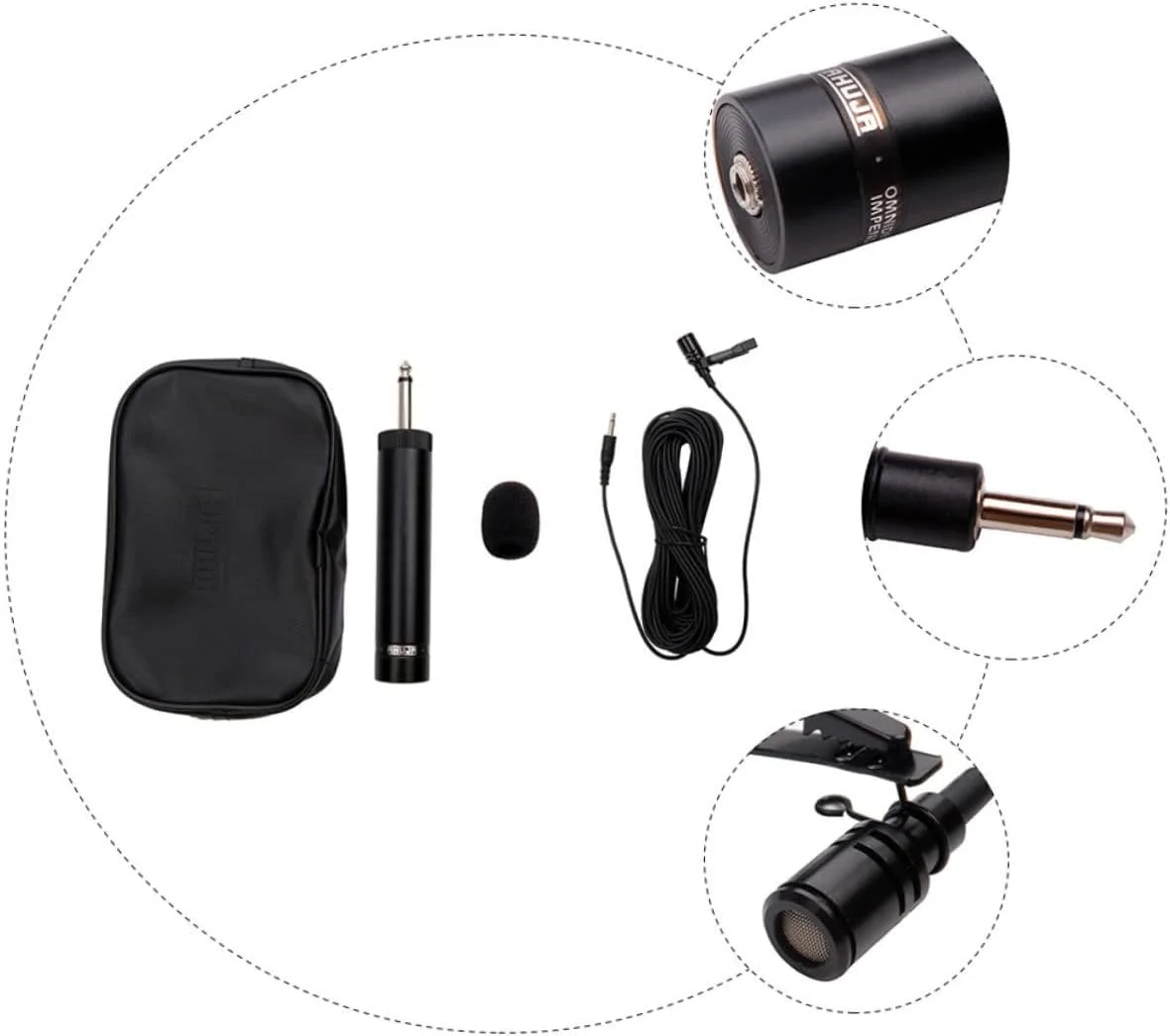 میکروفون اباودام با پیکاپ گیره ای برای ساز ساکسیفون، میکروفون ساز، بلندگوی کندانسور ممتاز، جمع و جور و قابل حمل