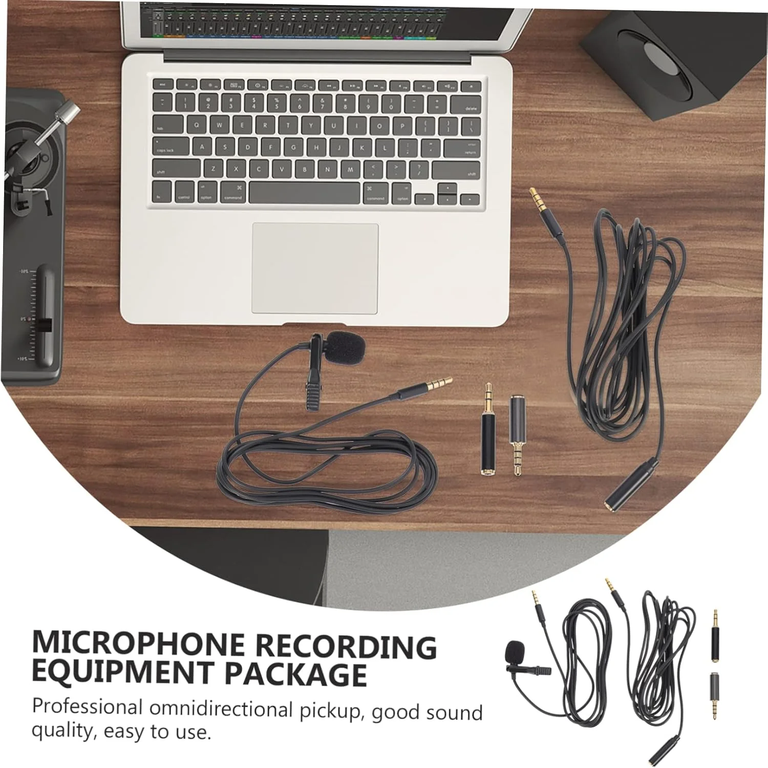 Abaodam 2 مجموعه میکروفون برای مصاحبه، کیت میکروفون با لوازم جانبی برای تلفن هوشمند و رایانه شخصی، ضبط همه جهته برای پادکست و وبلاگ نویسی شامل کابل افزایش طول