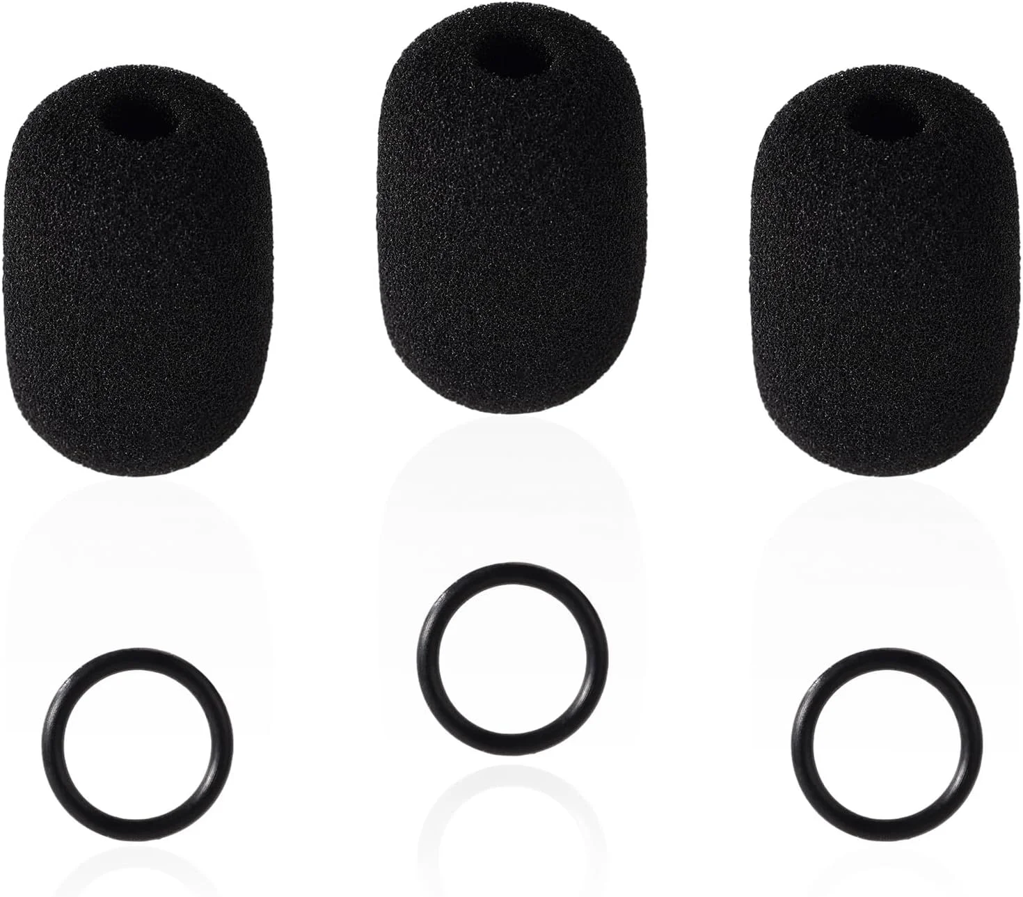 روکش فوم میکروفون 3 عددی برای Bose، روکش فوم میکروفون هدست مشکی با حلقه های لاستیکی برای هدست Bose Aviation X A10 A20 A30