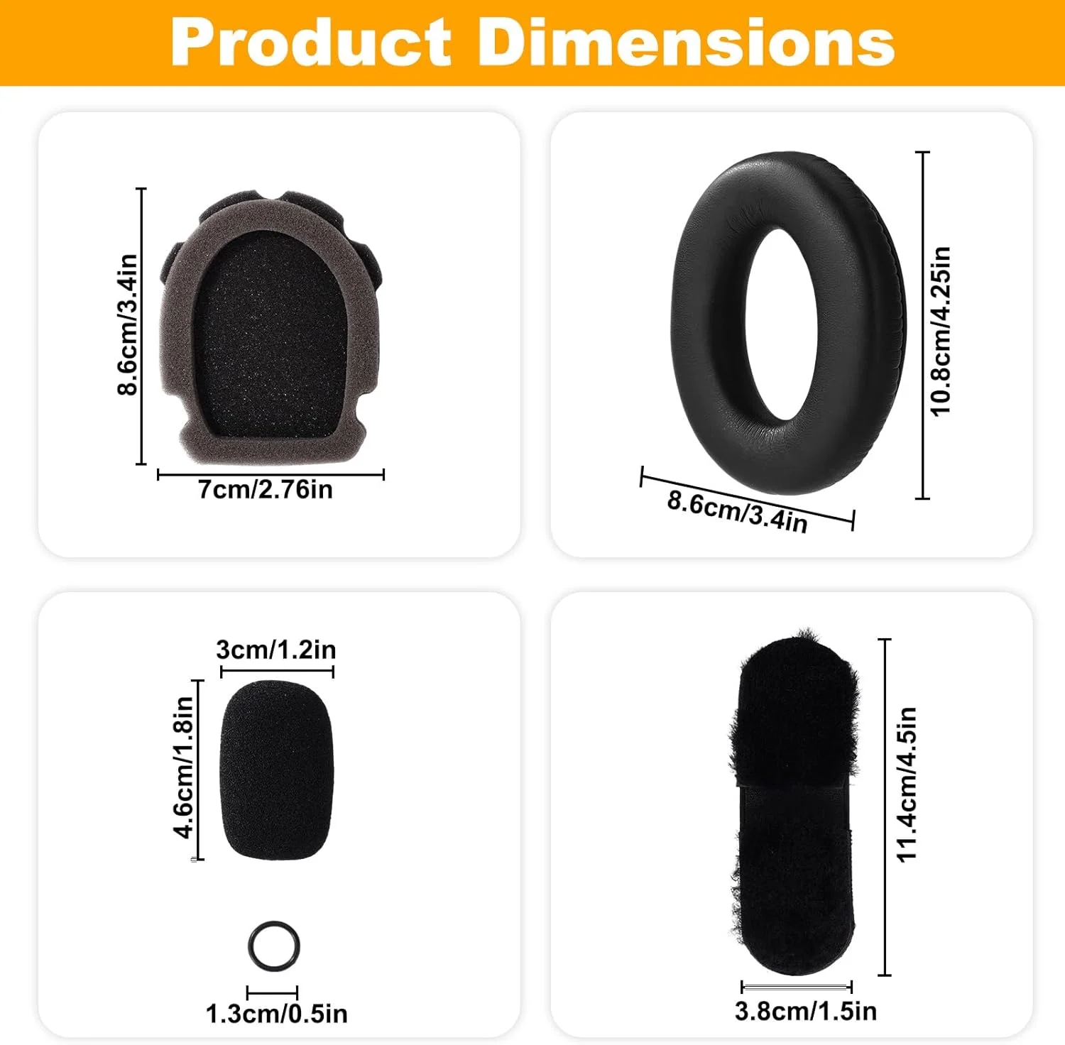 مجموعه 3 عددی روکش فیلتر پاپ بادگیر میکروفون فوم برای هدفون های Bose Aviation X A10 A20، حلقه های O لاستیکی جایگزین گوشی، بالشتک های گوشی و بالشتک هدبند (مشکی)