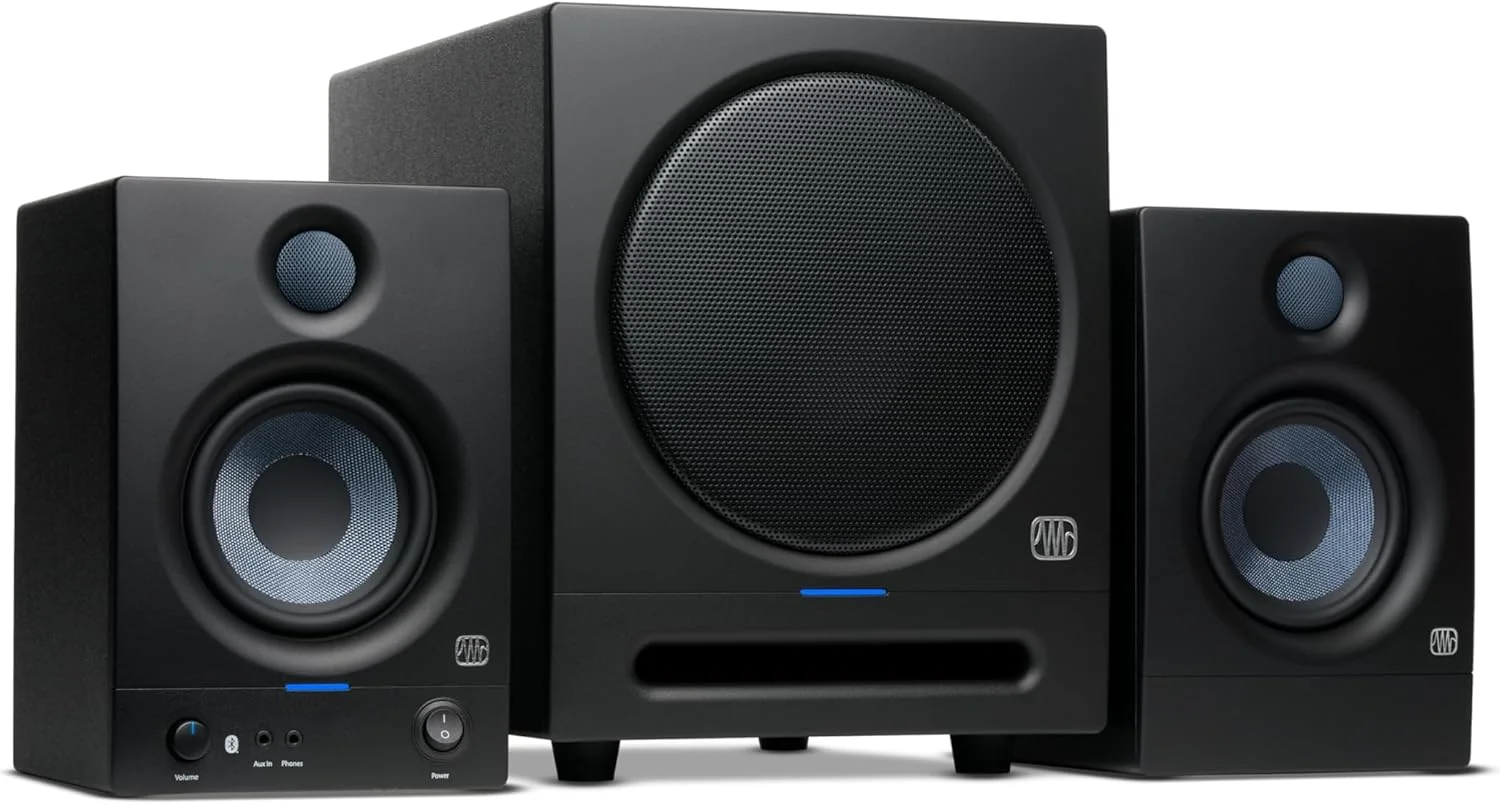 اسپیکر مانیتورینگ اکتیو 4.5 اینچی PreSonus Eris 4.5BT Gen 2 برای چندرسانه‌ای، بازی، تولید موسیقی استودیویی با کیفیت بالا با بلوتوث، توان 50 وات