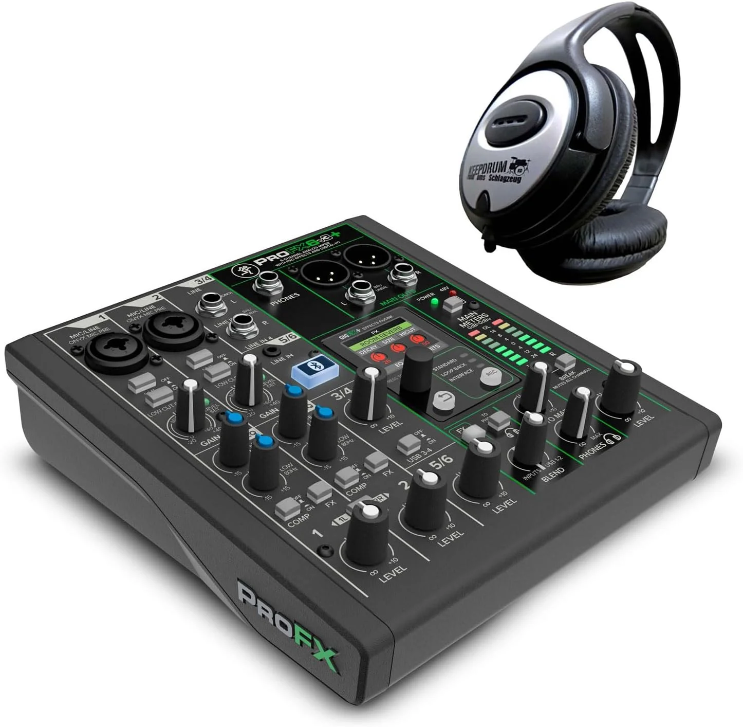 میکسر آنالوگ 6 کاناله Mackie ProFX6v3+ با بلوتوث و هدفون keepdrum