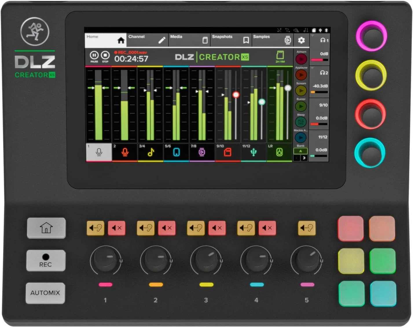 میکسر دیجیتال Mackie DLZ Creator XS برای پادکست و استریم با کارت حافظه میکسر دیجیتال Mackie DLZ Creator XS برای پادکست و استریم با کارت حافظه