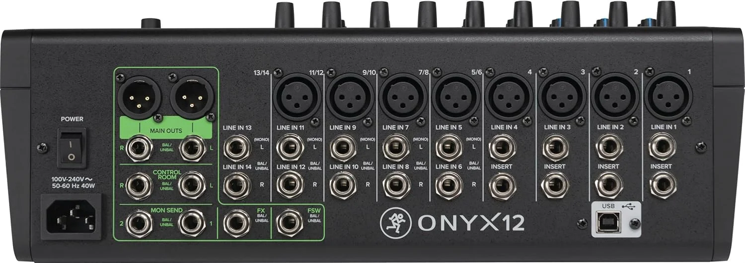 میکسر آنالوگ پریمیوم 12 کاناله Mackie Onyx12 با USB چند مسیره