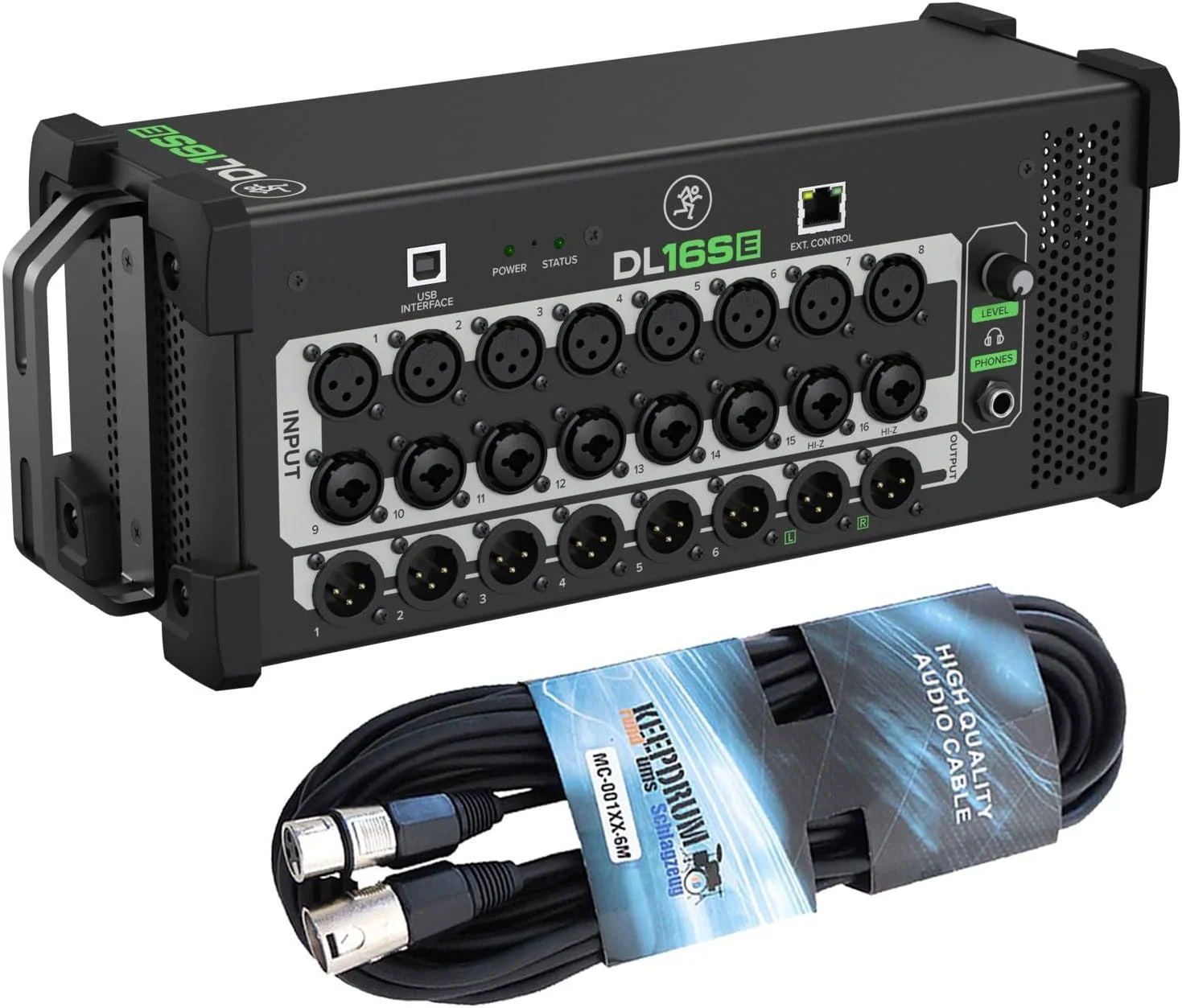 میکسر دیجیتال رکمونت 16 کاناله Mackie DL16SE + کابل XLR کیپ درام