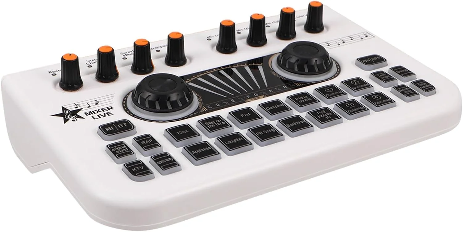 میکسر استودیویی کارائوکه SUPVOX، تجهیزات ضبط، میکسر موسیقی DJ، میکسر حرفه ای مینی DJ، کنسول صدا، فلز سفید
