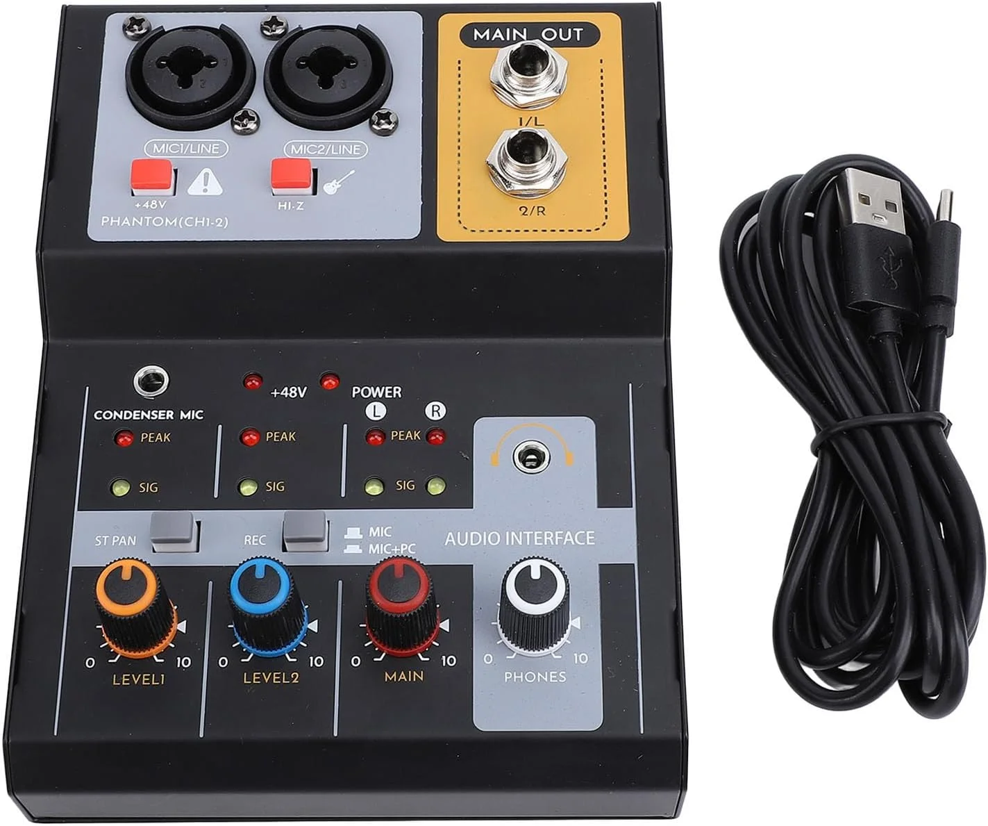 میکسر صوتی 2 کاناله کنسول صدا، میکسر DJ برای کارائوکه، میکس صدا و استودیو ضبط