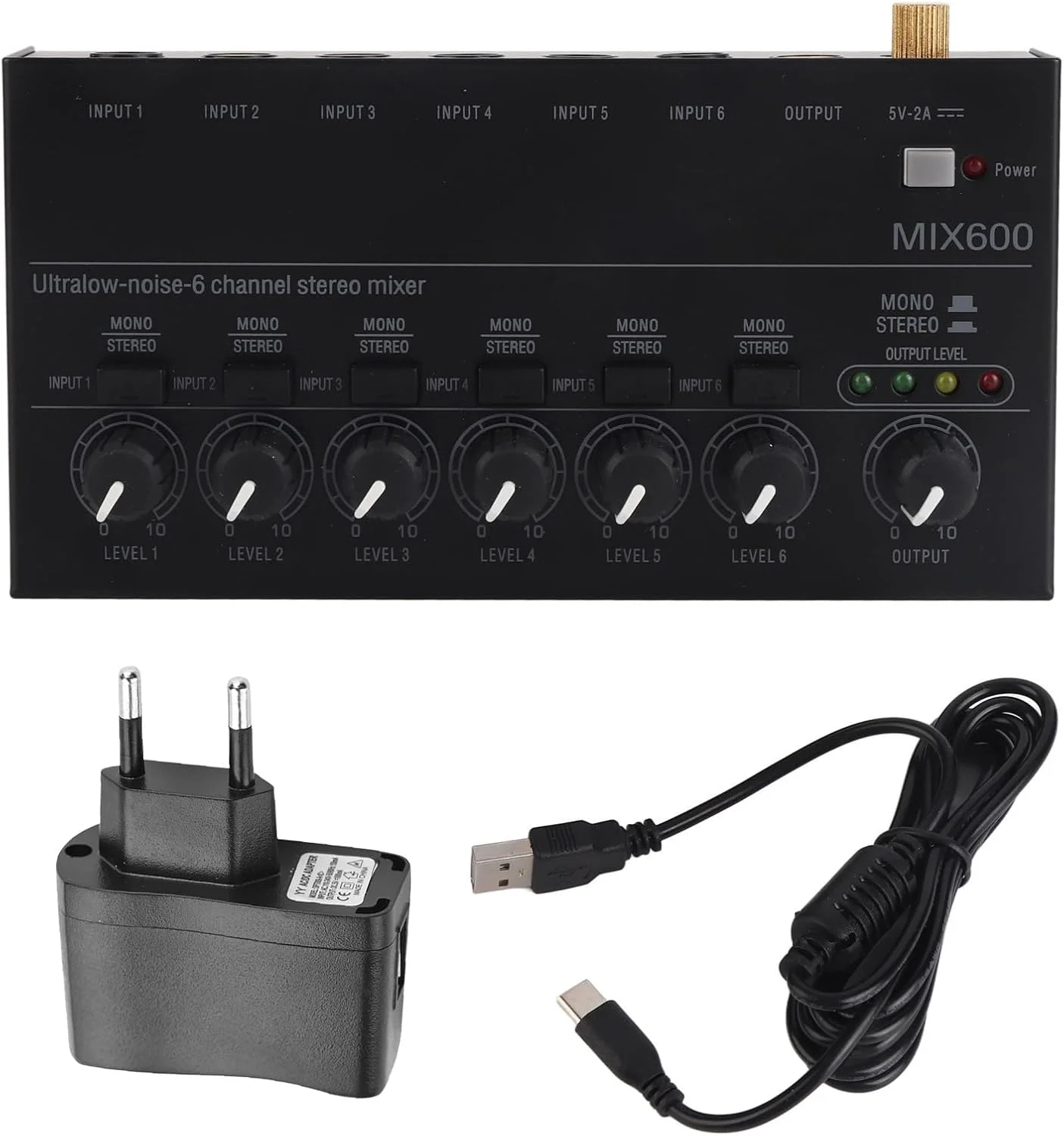 میکسر صدای استریو 6 کاناله، میکسر خطی فلزی با نویز کم، کنسول میکس صدای دیجیتال برای استودیو، استیج، کلوپ های کوچک و بار