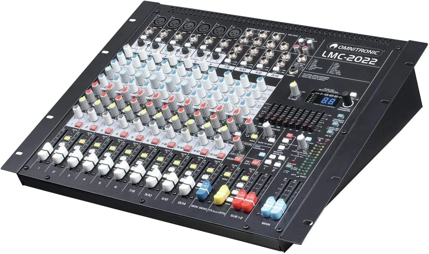 میکسر USB آمنیترونیک LMC-2022FX | میکسر صوتی حرفه ای با اکولایزر به سبک British، کمپرسور، واحد افکت و رابط USB