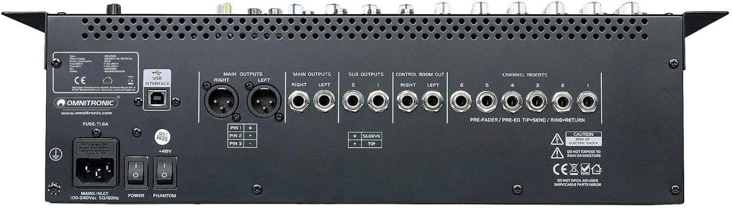 میکسر USB آمنیترونیک LMC-2022FX | میکسر صوتی حرفه ای با اکولایزر به سبک British، کمپرسور، واحد افکت و رابط USB