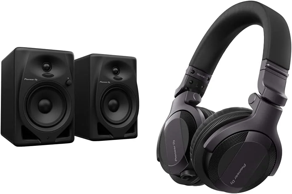 سیستم مانیتور دسکتاپ پایونیر DJ DM-50D 5 (مشکی) سایز One و هدفون DJ مدل HDJ-CUE1، مشکی