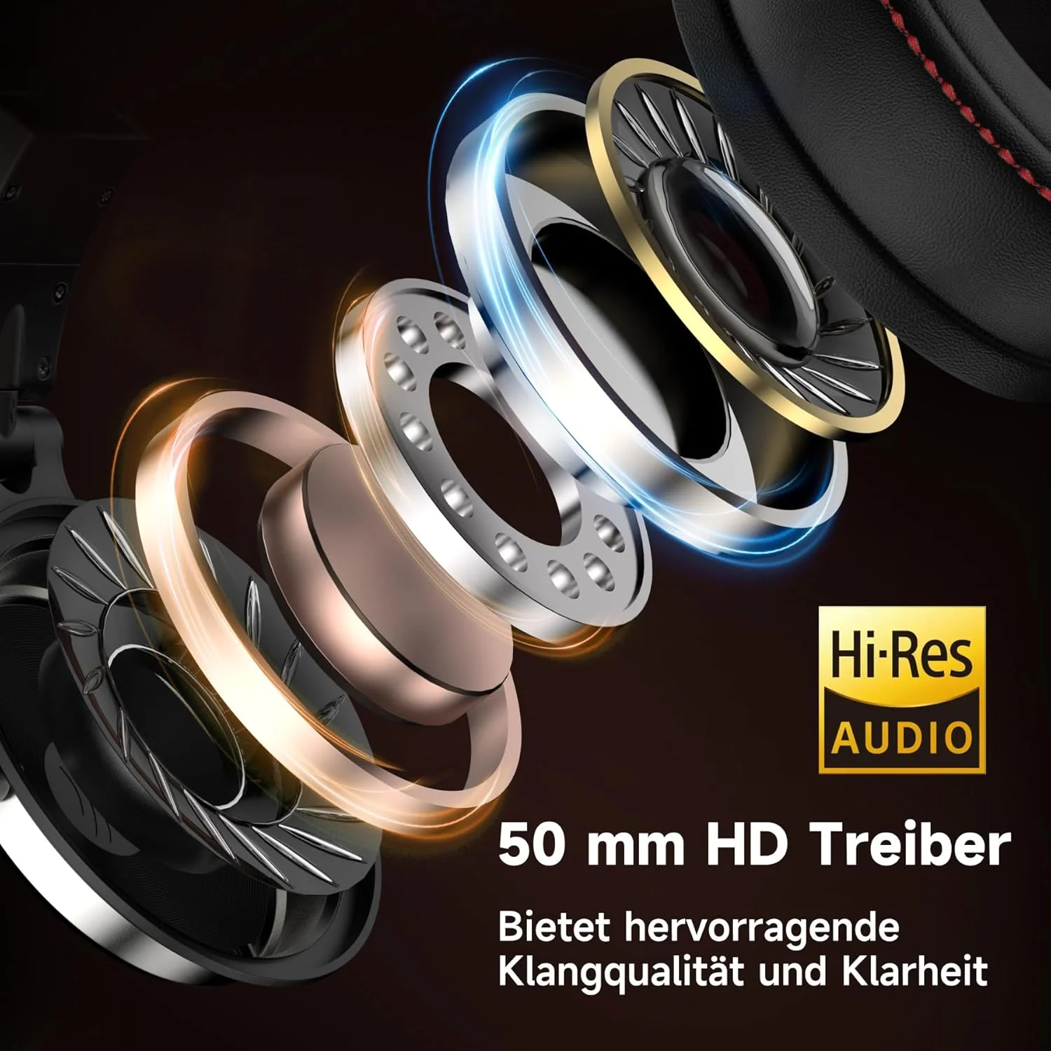 هدفون استودیویی دور گوشی OneOdio Pro 50 [صدای Hi-Res، درایور 50 میلی‌متری] – هدفون حرفه‌ای DJ با سیم (3.5 میلی‌متری و 6.35 میلی‌متری)، SharePort، گوشی‌های پروتئینی مموری‌دار برای پادکست، PC، PS4، تلفن هوشمند