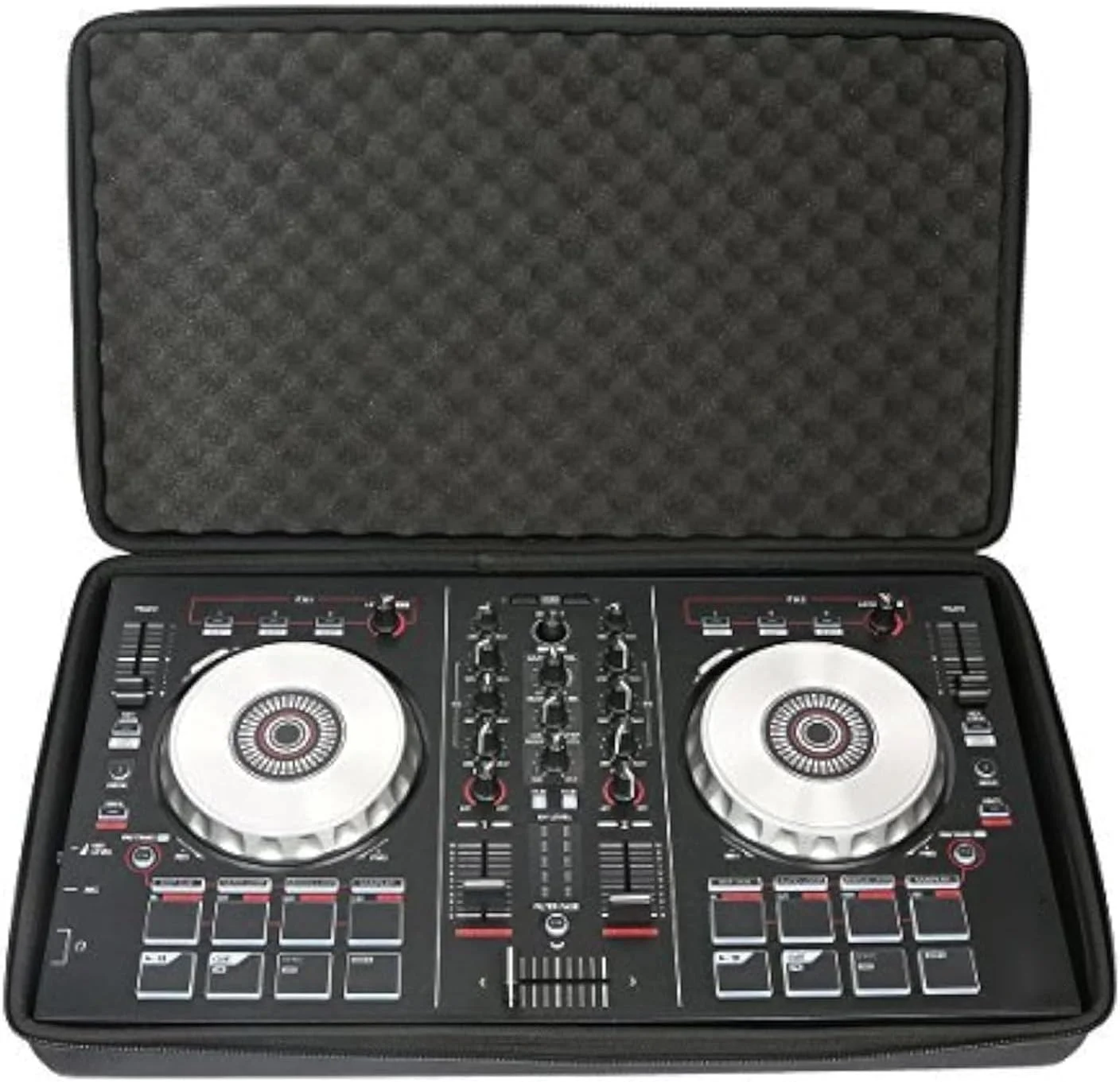 کیف حمل کنترلر DJ دو کاناله Fafeicy، کیف محافظ EVA با زیپ دوتایی و لایه داخلی عالی برای DDJ FLX4 DDJ 400 SB2، مناسب برای دی جی های سیار