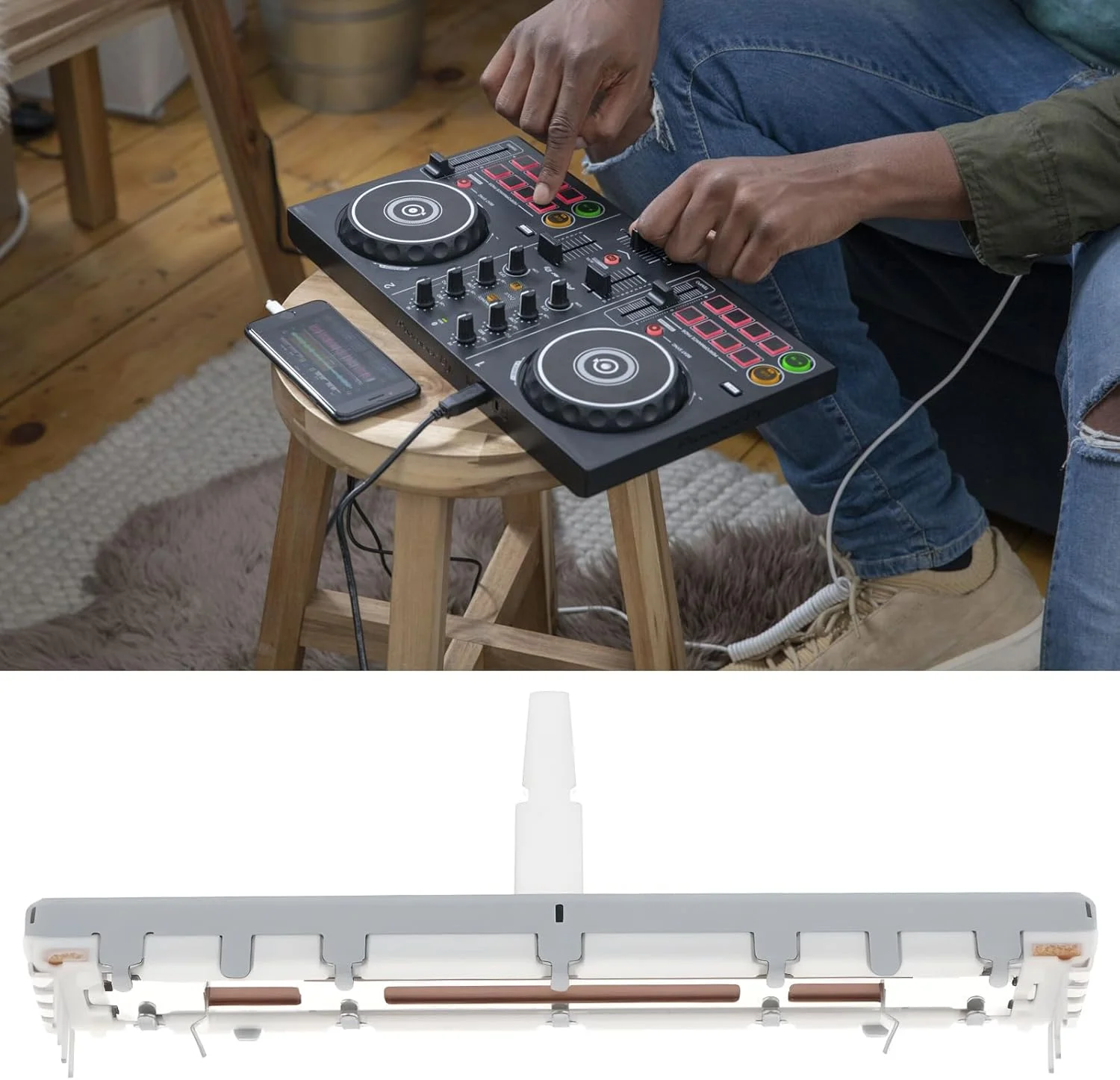 پتانسیومتر میله فشاری کنترل سرعت پخش کننده دیسک DJ مدل DCV1011 سازگار با Pioneer DDJ 200 400 XDJRR