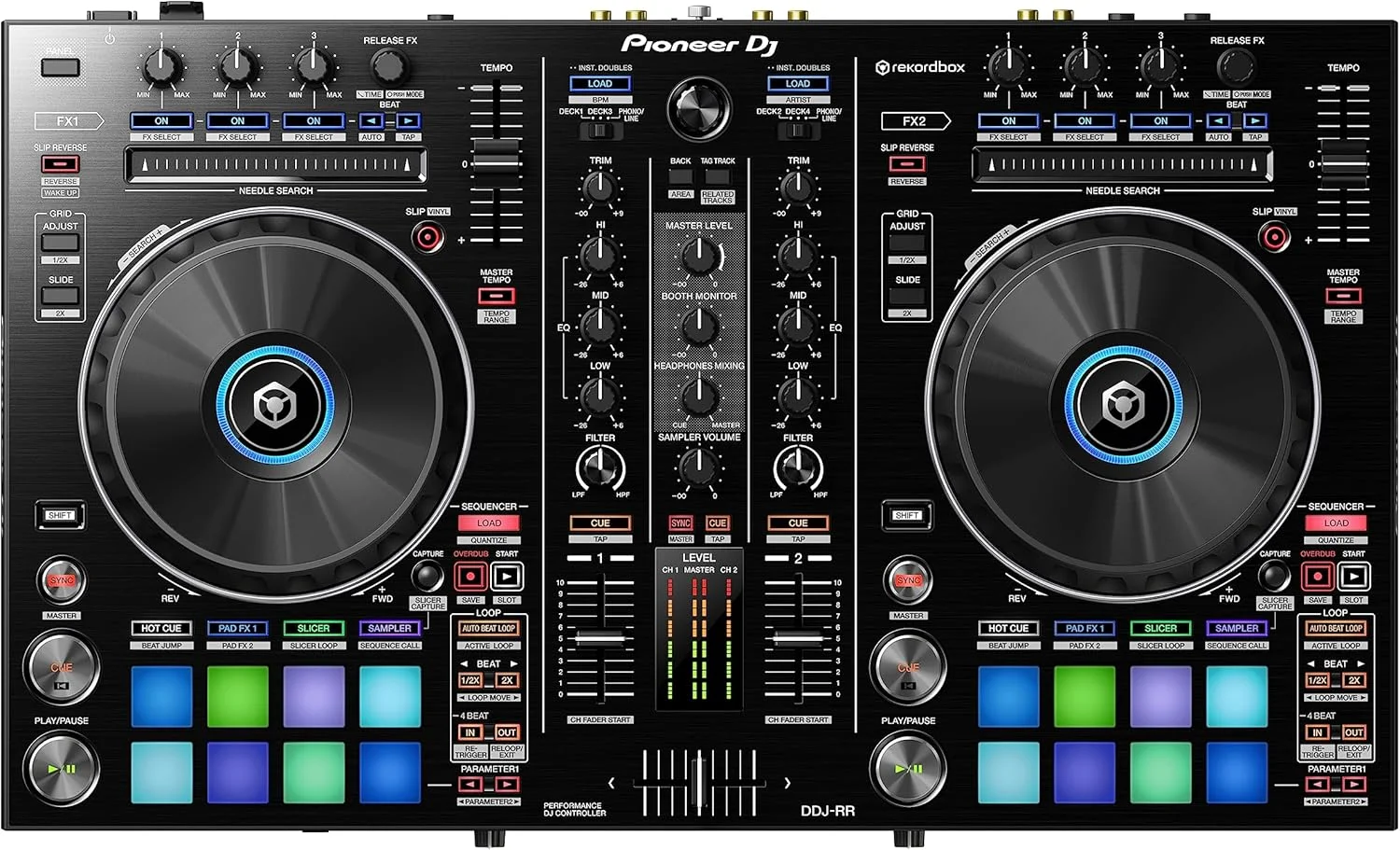 کنترلر 2 کاناله قابل حمل پایونیر DJ DDJ-RR با ابعاد 6.00 x 25.10 x 16.90 - مشکی