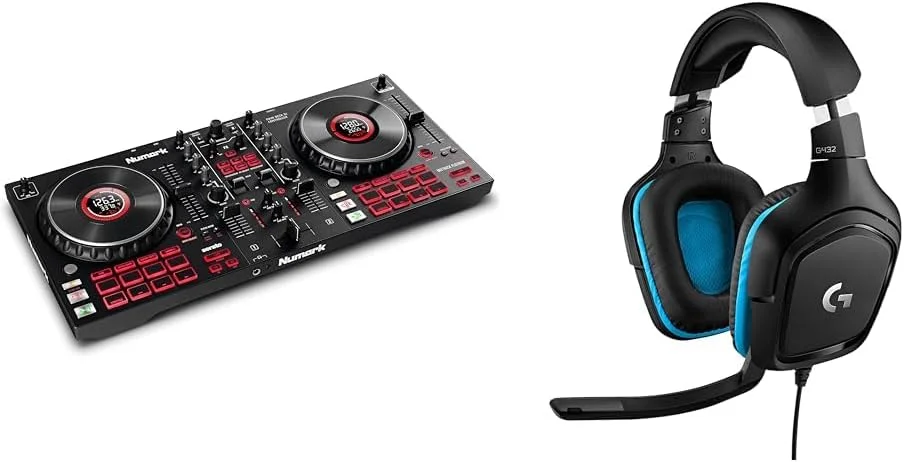 Numark Mixtrack Platinum FX - کنترلر DJ با کنترل 4-دک و هدست گیمینگ سیمی Logitech G432