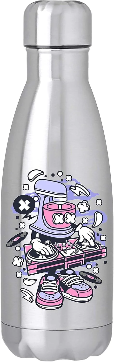 بطری آب حرارتی طرح میکسر دی جی و خمیر، یک اثر هنری خنده دار و تقلیدی