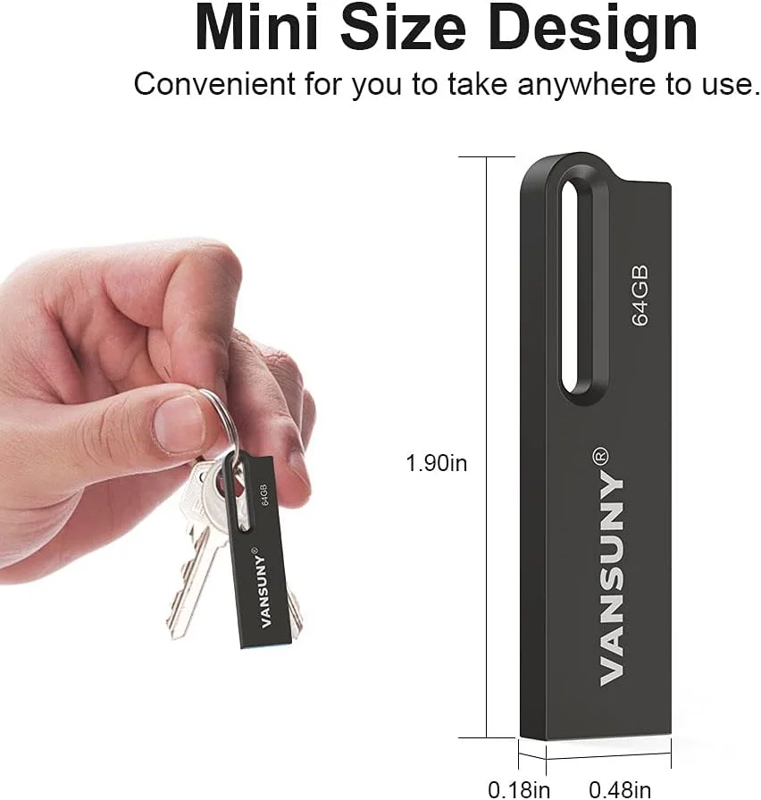 فلش مموری 64 گیگابایتی Vansuny فلزی ضد آب USB 3.0، حافظه فوق العاده سریع، فلش درایو قابل حمل برای کامپیوتر/تبلت/مک/لپ تاپ فلش مموری 64 گیگابایتی Vansuny فلزی ضد آب USB 3.0، حافظه فوق العاده سریع، فلش درایو قابل حمل برای کامپیوتر/تبلت/مک/لپ تاپ