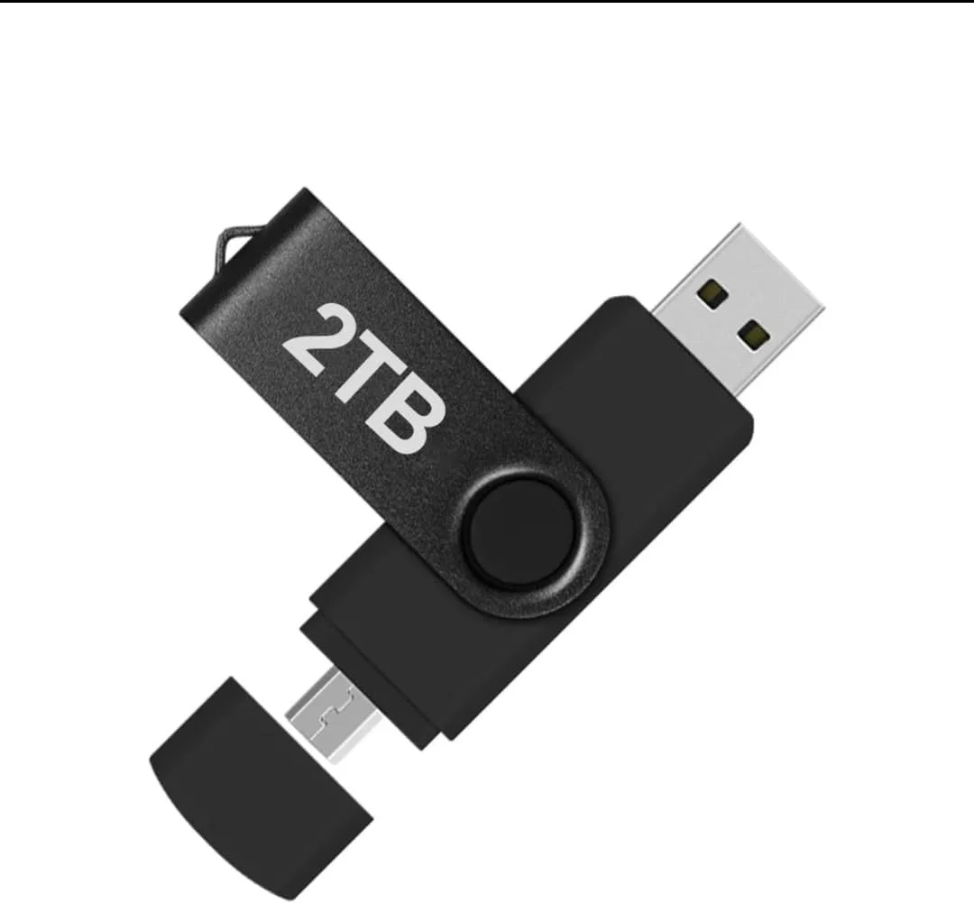 فلش مموری 2 ترابایتی USB-C، فلش دو پورت، سرعت انتقال 100 مگابایت بر ثانیه، طراحی فلزی فلش مموری 2 ترابایتی USB-C، فلش دو پورت، سرعت انتقال 100 مگابایت بر ثانیه، طراحی فلزی
