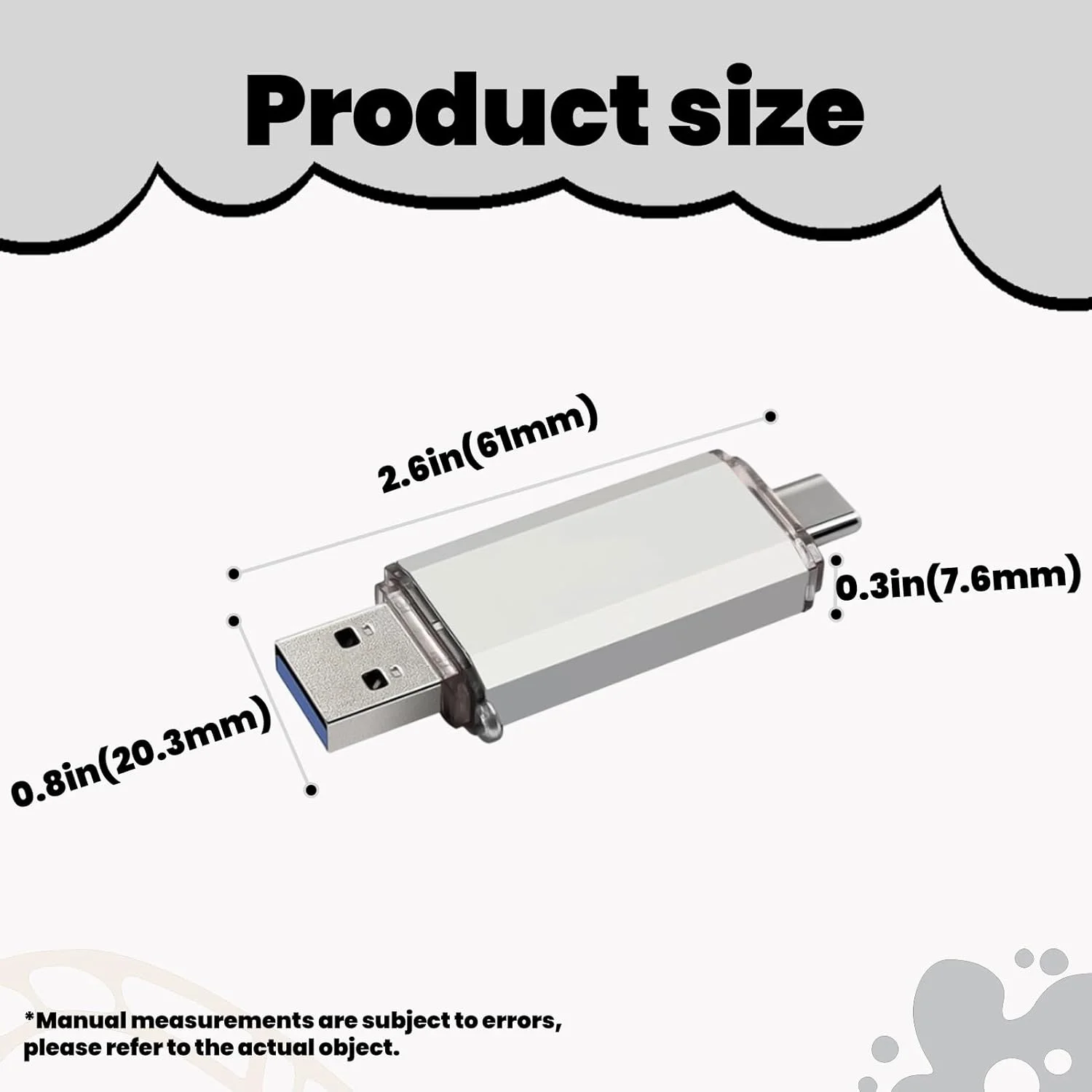 فلش مموری USB دوکاره 64 گیگابایت - فلش درایو USB 3.0 و Type-C، مناسب برای تلفن های هوشمند، لپ تاپ ها و کامپیوترها، خاکستری نقره ای فلش مموری USB دوکاره 64 گیگابایت - فلش درایو USB 3.0 و Type-C، مناسب برای تلفن های هوشمند، لپ تاپ ها و کامپیوترها، خاکستری نقره ای