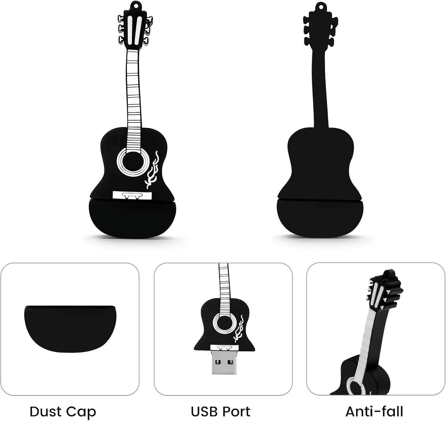 فلش مموری 16 گیگابایتی با طراحی ساز موسیقی، مناسب هدیه برای خانواده و دوستان (گیتار مشکی) فلش مموری 16 گیگابایتی با طراحی ساز موسیقی، مناسب هدیه برای خانواده و دوستان (گیتار مشکی)