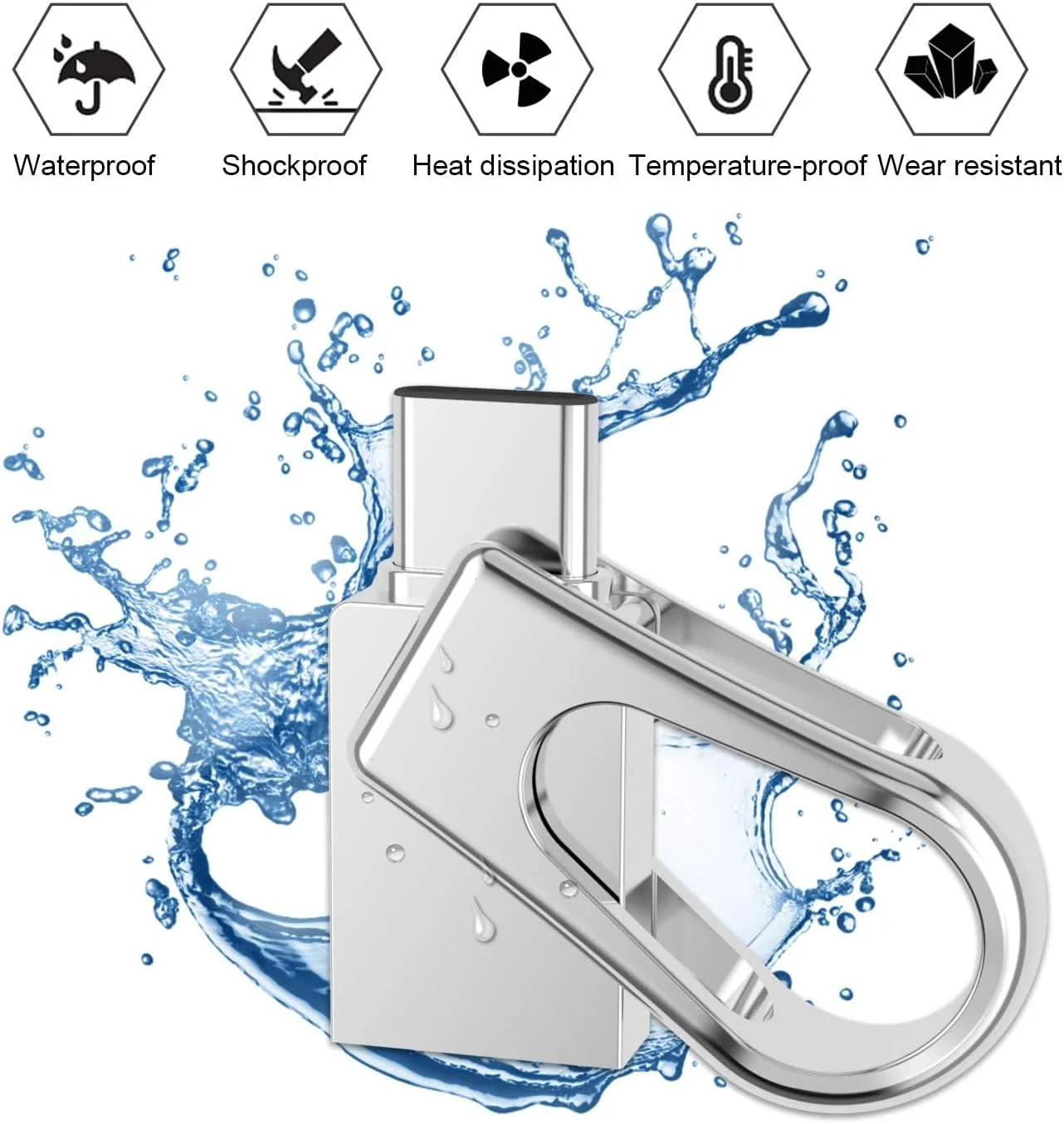 فلش مموری 64 گیگابایتی USB C با رابط دوگانه، فلش درایو USB 3.0 با رابط دوگانه Type-C با سوراخ جاکلیدی برای تلفن های همراه و کامپیوترها فلش مموری 64 گیگابایتی USB C با رابط دوگانه، فلش درایو USB 3.0 با رابط دوگانه Type-C با سوراخ جاکلیدی برای تلفن های همراه و کامپیوترها