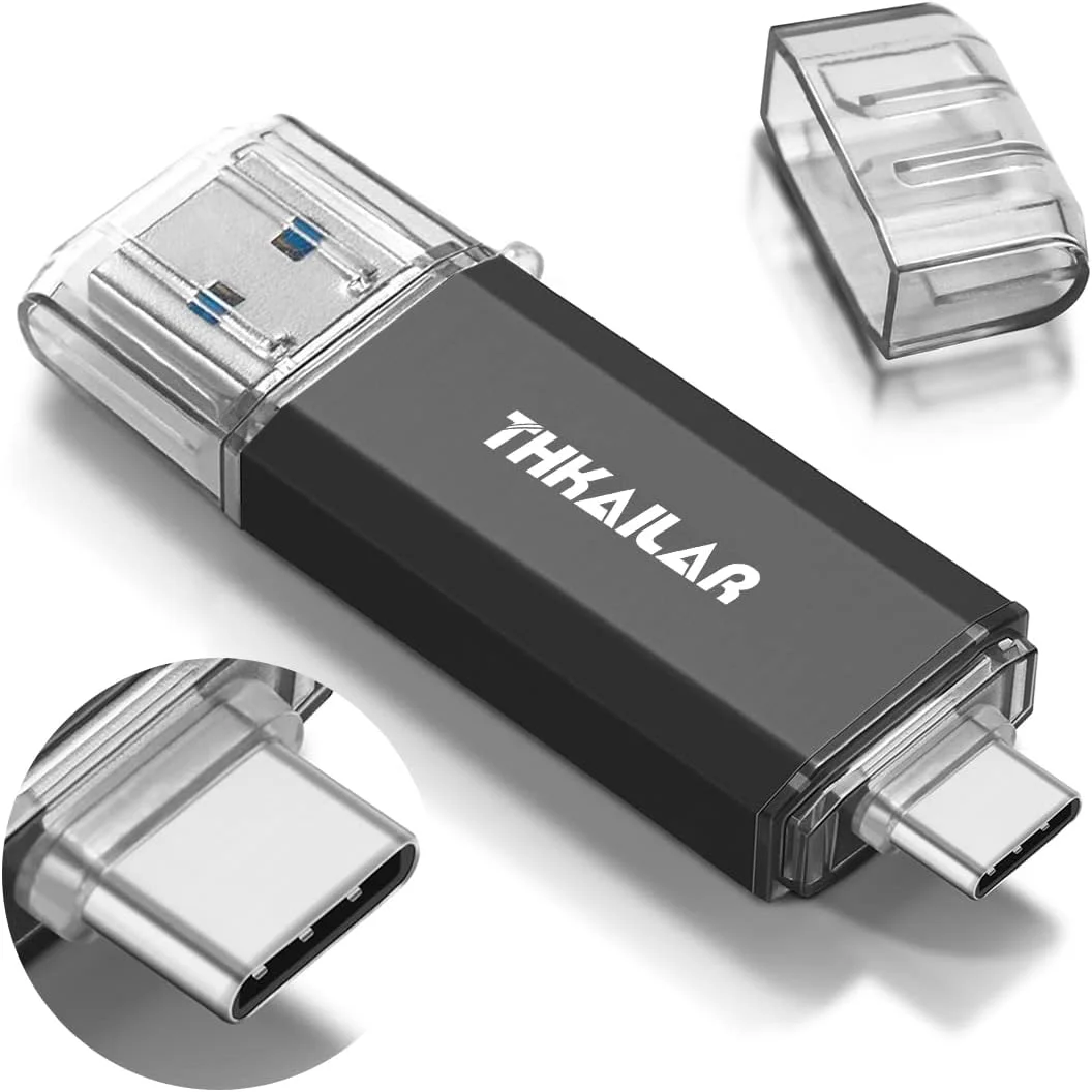 فلش مموری USB C THKAILAR با ظرفیت 512 گیگابایت، فلش درایو USB 3.1 دوگانه Type-C OTG، حافظه ذخیره سازی اطلاعات برای تلفن های اندرویدی/کامپیوتر/تبلت/تلویزیون/لپ تاپ فلش مموری USB C THKAILAR با ظرفیت 512 گیگابایت، فلش درایو USB 3.1 دوگانه Type-C OTG، حافظه ذخیره سازی اطلاعات برای تلفن های اندرویدی/کامپیوتر/تبلت/تلویزیون/لپ تاپ