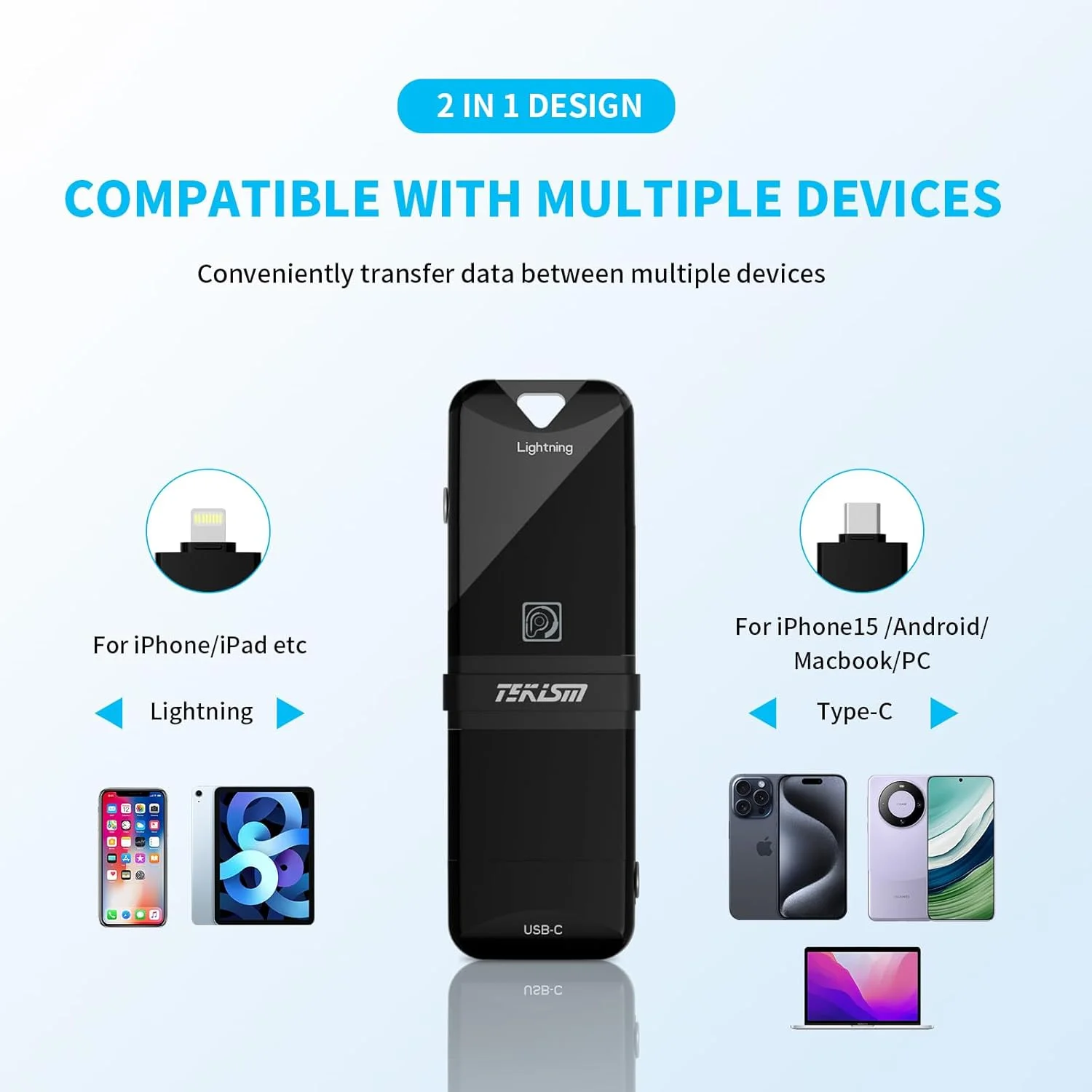 فلش مموری 128 گیگابایتی دارای گواهی MFi برای آیفون، فلش درایو USB C با جاکلیدی، فلش درایو دوگانه Type C USB برای تلفن های هوشمند اندروید، کامپیوترها، آیفون/آیپد/آی پاد/کامپیوتر فلش مموری 128 گیگابایتی دارای گواهی MFi برای آیفون، فلش درایو USB C با جاکلیدی، فلش درایو دوگانه Type C USB برای تلفن های هوشمند اندروید، کامپیوترها، آیفون/آیپد/آی پاد/کامپیوتر