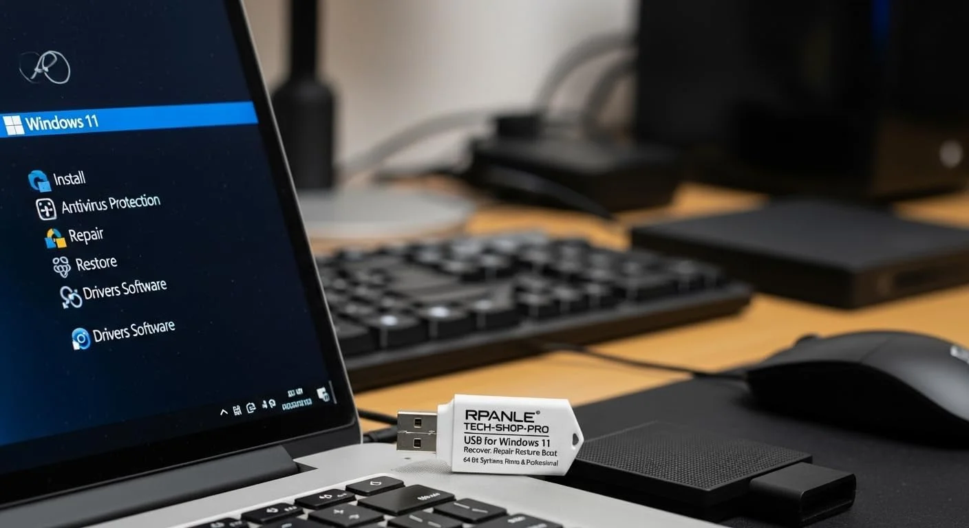 فلش درایو USB برای نصب، بازیابی، تعمیر و بوت ویندوز 11، سیستم های 64 بیتی خانگی و حرفه ای، نرم افزار آنتی ویروس و درایور، رفع مشکلات کامپیوتر، لپ تاپ و دسکتاپ فلش درایو USB برای نصب، بازیابی، تعمیر و بوت ویندوز 11، سیستم های 64 بیتی خانگی و حرفه ای، نرم افزار آنتی ویروس و درایور، رفع مشکلات کامپیوتر، لپ تاپ و دسکتاپ