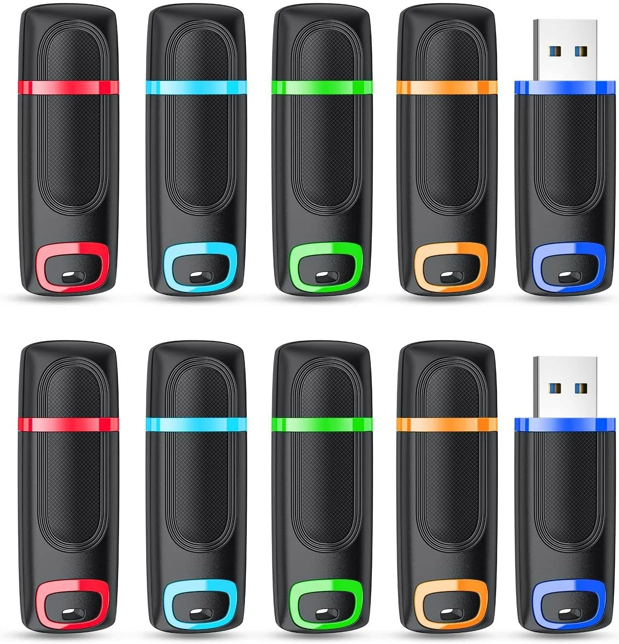 بسته 10 عددی فلش مموری 16 گیگابایتی RAOYI، USB 3.0 حافظه پر سرعت برای ذخیره و پشتیبان گیری از داده ها (چند رنگ) بسته 10 عددی فلش مموری 16 گیگابایتی RAOYI، USB 3.0 حافظه پر سرعت برای ذخیره و پشتیبان گیری از داده ها (چند رنگ)