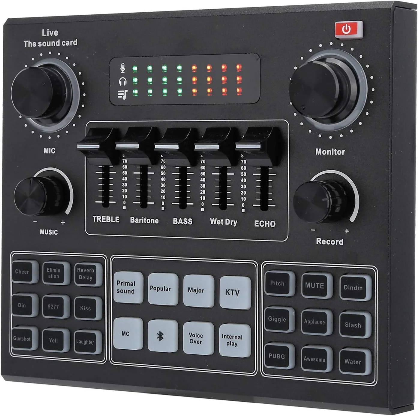 میکسر صوتی استریو V9 کارت صدای بلوتوث، میکسر صوتی حرفه ای کارت صدای USB، بلوتوث، میکسر صوتی دیجیتال MP3 برای بازی های کامپیوتری پخش زنده تلفن همراه