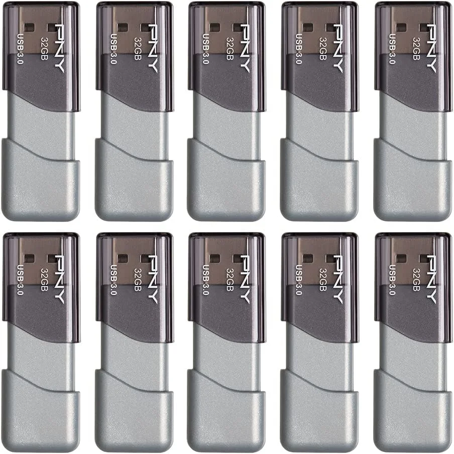 فلش مموری USB 3.0 پی ان وای Turbo Attaché 3 با ظرفیت 32 گیگابایت، نقره ای (بسته 10 عددی) فلش مموری USB 3.0 پی ان وای Turbo Attaché 3 با ظرفیت 32 گیگابایت، نقره ای (بسته 10 عددی)