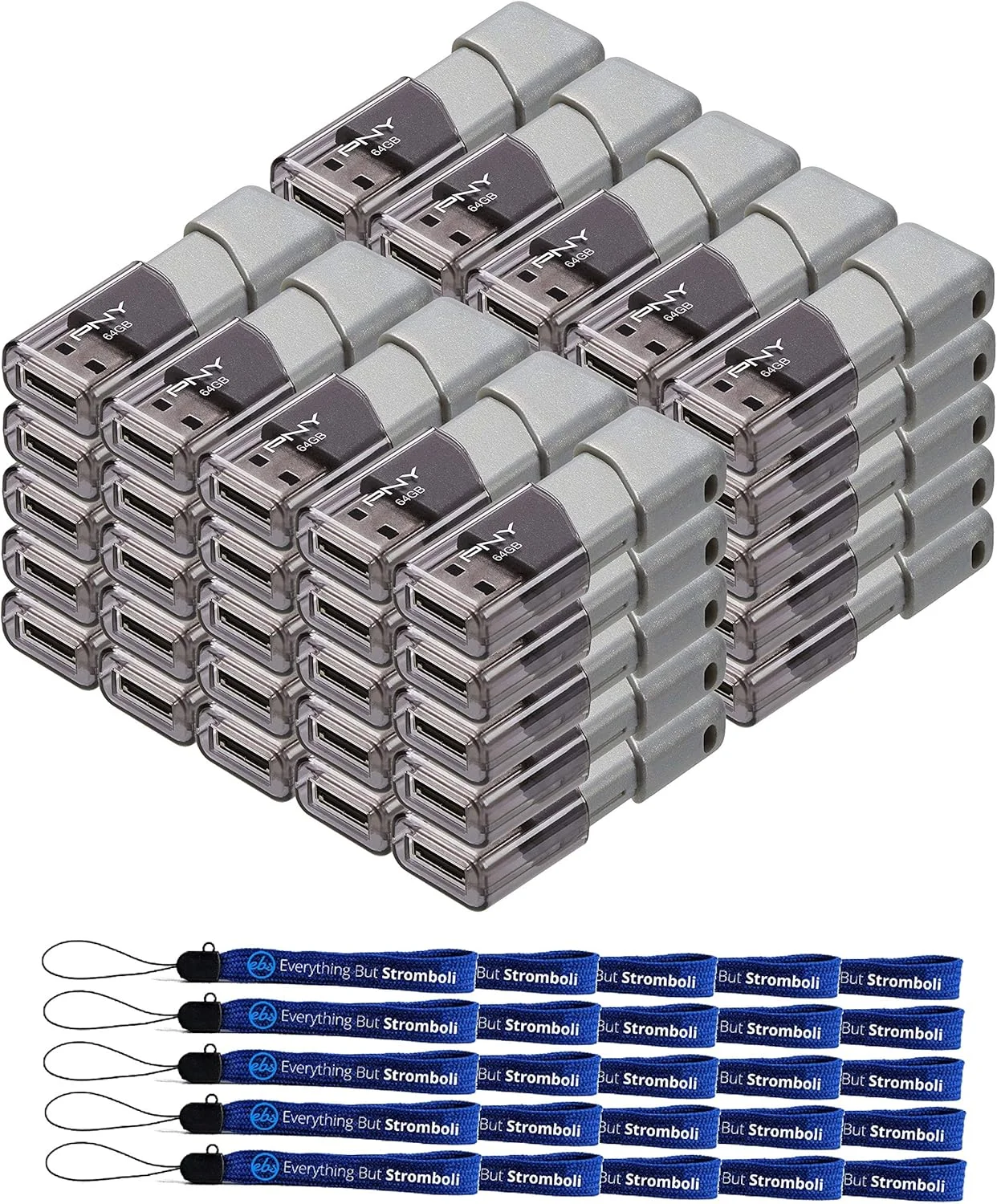 PNY فلش مموری 64 گیگابایتی USB 3.0 مدل Turbo Attache 3 (بسته 50 عددی) همراه با (25) بند گردنی PNY فلش مموری 64 گیگابایتی USB 3.0 مدل Turbo Attache 3 (بسته 50 عددی) همراه با (25) بند گردنی