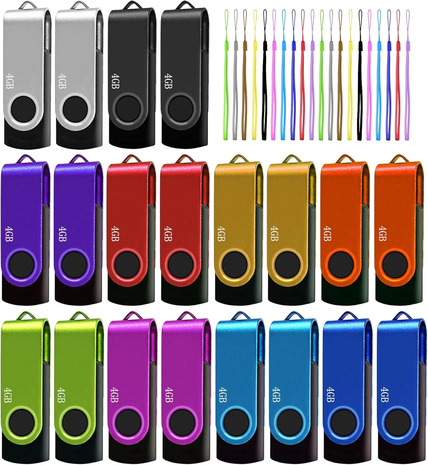 فلش مموری 4 گیگابایتی 20 عددی - رنگارنگ فلش مموری 4 گیگابایتی 20 عددی - رنگارنگ