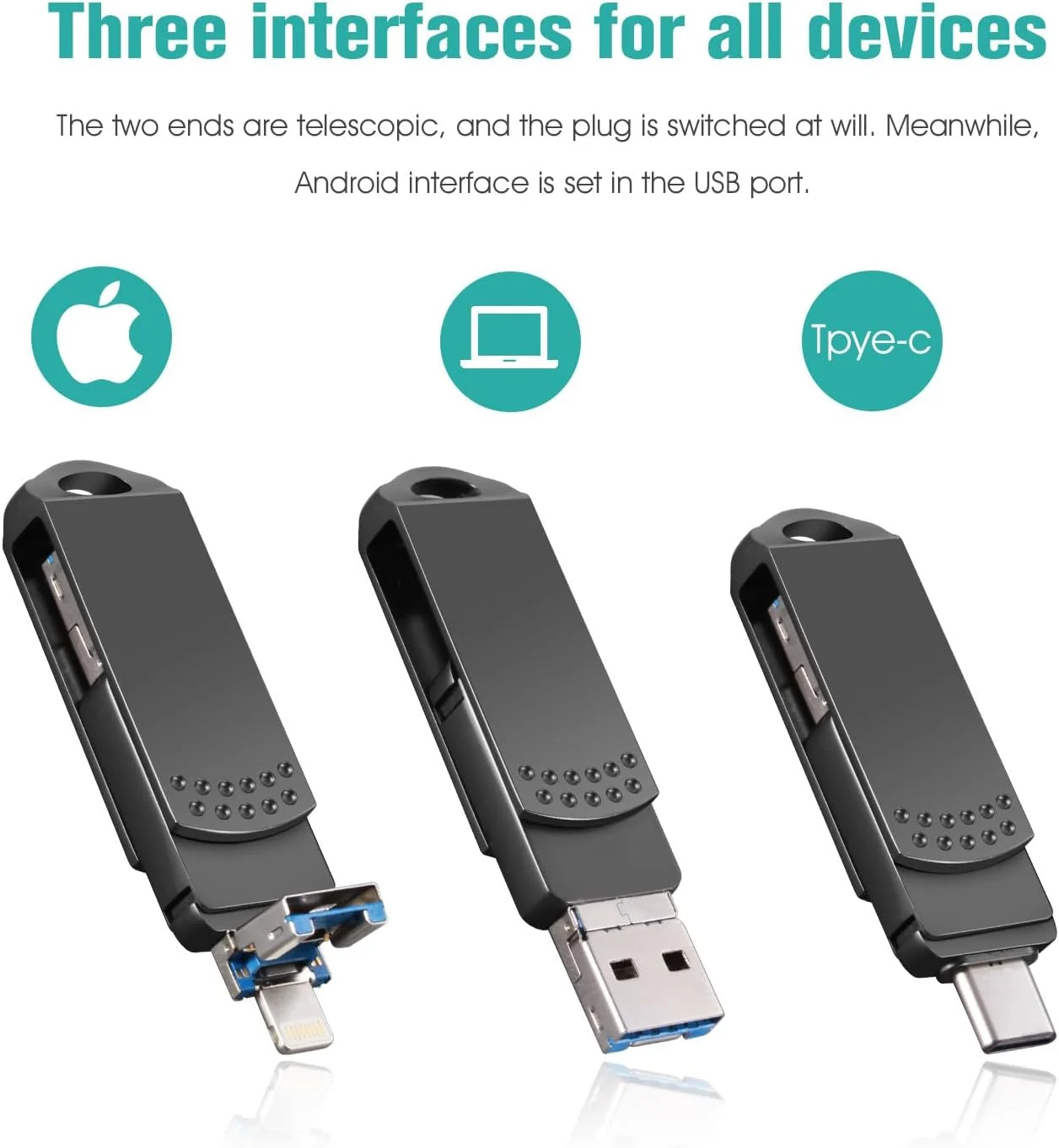 فلش مموری USB، درایو انگشتی حافظه USB با Type C برای تلفن های هوشمند/MacBook/PC/تبلت ها برای عکس ها/فیلم ها/اسناد (خاکستری نقره ای) فلش مموری USB، درایو انگشتی حافظه USB با Type C برای تلفن های هوشمند/MacBook/PC/تبلت ها برای عکس ها/فیلم ها/اسناد (خاکستری نقره ای)