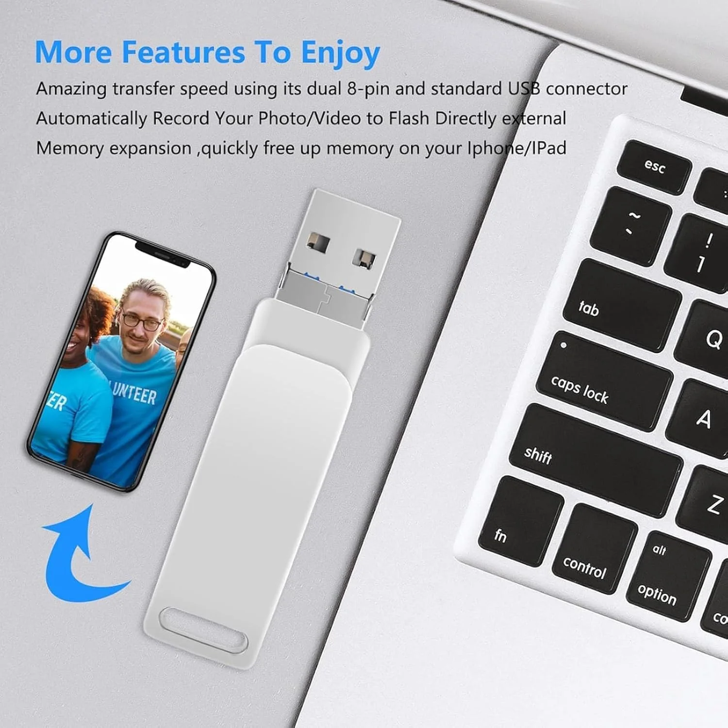 فلش مموری USB دوگانه برای تلفن همراه، حافظه ذخیره سازی عکس آیفون، حافظه خارجی سازگار با آیفون/کامپیوتر/آیپد/دستگاه های بیشتر 2 ترابایت فلش مموری USB دوگانه برای تلفن همراه، حافظه ذخیره سازی عکس آیفون، حافظه خارجی سازگار با آیفون/کامپیوتر/آیپد/دستگاه های بیشتر 2 ترابایت
