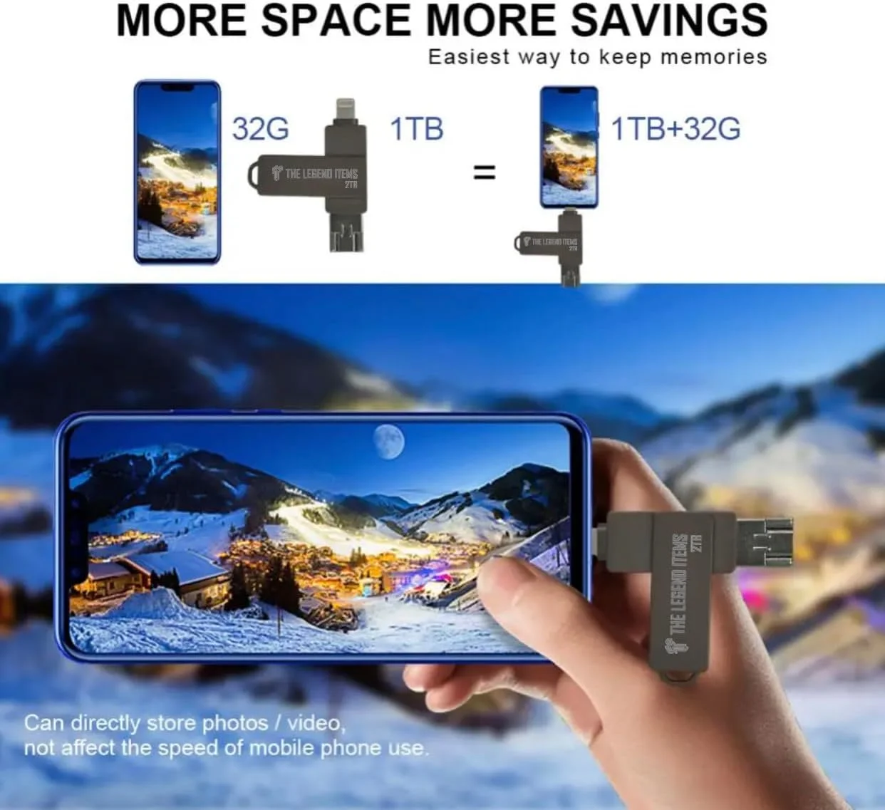 فلش مموری فلزی 2 ترابایتی USB 3.0 با جاکلیدی، فلش مموری 4 در 1 OTG Type A USB + Lightning + Micro USB برای دستگاه های اندرویدی، کامپیوترها، خودروها، لپ تاپ ها (نقره ای) فلش مموری فلزی 2 ترابایتی USB 3.0 با جاکلیدی، فلش مموری 4 در 1 OTG Type A USB + Lightning + Micro USB برای دستگاه های اندرویدی، کامپیوترها، خودروها، لپ تاپ ها (نقره ای)