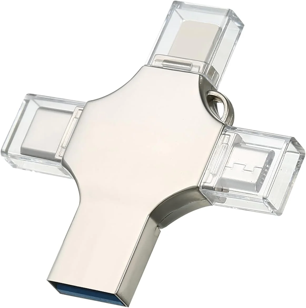 فلش مموری 128 گیگابایتی 4 در 1 فلزی Labymos، فلش مموری کوچک دو منظوره برای موبایل و کامپیوتر، پشتیبانی از دستگاه های Type-C، Micro USB و iOS فلش مموری 128 گیگابایتی 4 در 1 فلزی Labymos، فلش مموری کوچک دو منظوره برای موبایل و کامپیوتر، پشتیبانی از دستگاه های Type-C، Micro USB و iOS